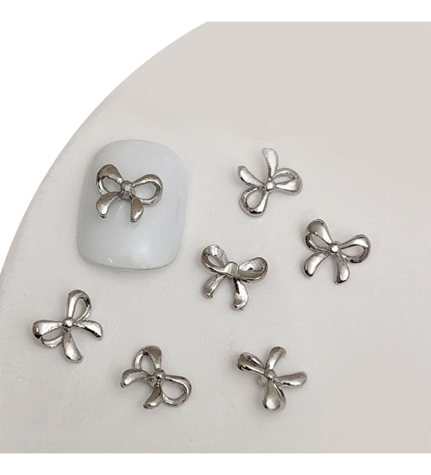 20pcs 3D Metal Nail Bowknot Nail Decorations DIY Nails Art Accessories For Eye Catching Looks Nail Ornaments 08 white K - Buy Online on GoSupps.com