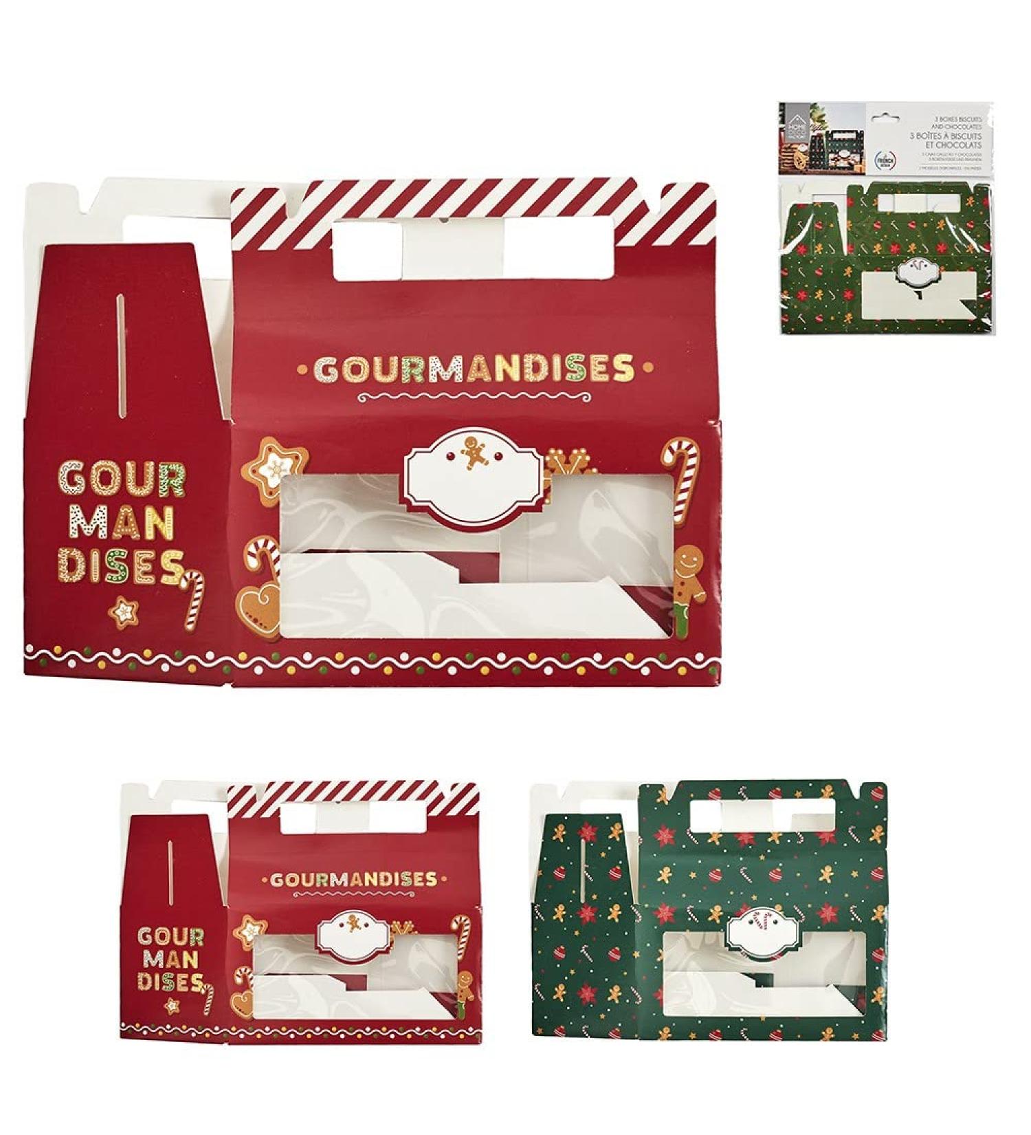 3 BOXES OF COOKIES CHOCOLATES GOURMET CARTON