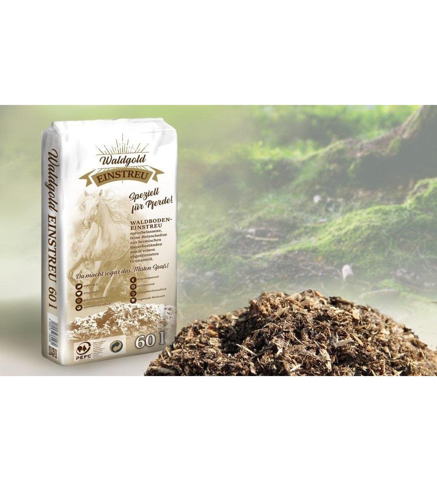 HORSEDREAM Waldgold | Odorless Forest Floor Bedding | Allergy-Friendly & Cost-Saving | 3060L (1 Pallet) - International Shipping Available - Buy Online on GoSupps.com