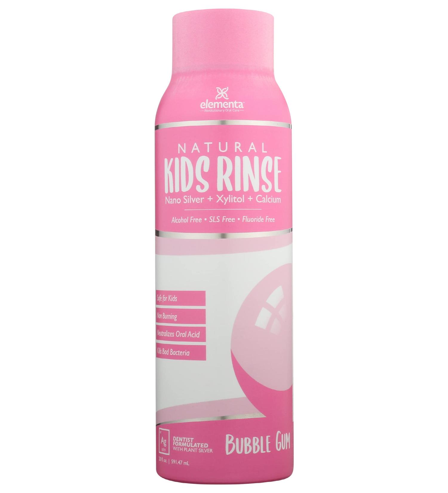 Elementa Silver Bubble Gum Scent Kids Mouth Rinse Natural Flavor 20 Fluid Ounces (Pack of 1)