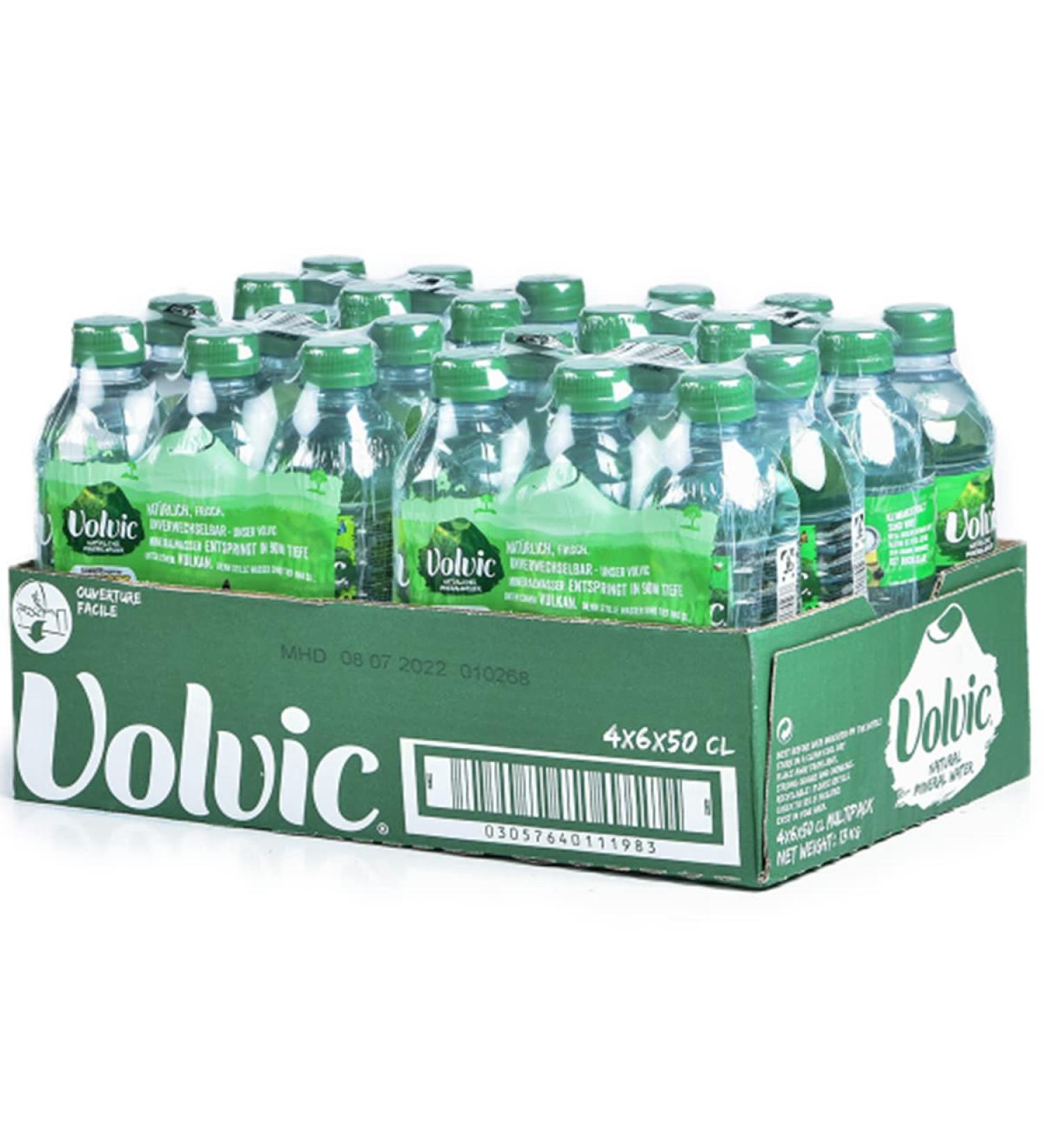 Volvic Natural Mineral WatPack in the practical 0.5l bottle DISPOSABLE (24 x 0.5 l) incl. 6 Euro DPG deposit