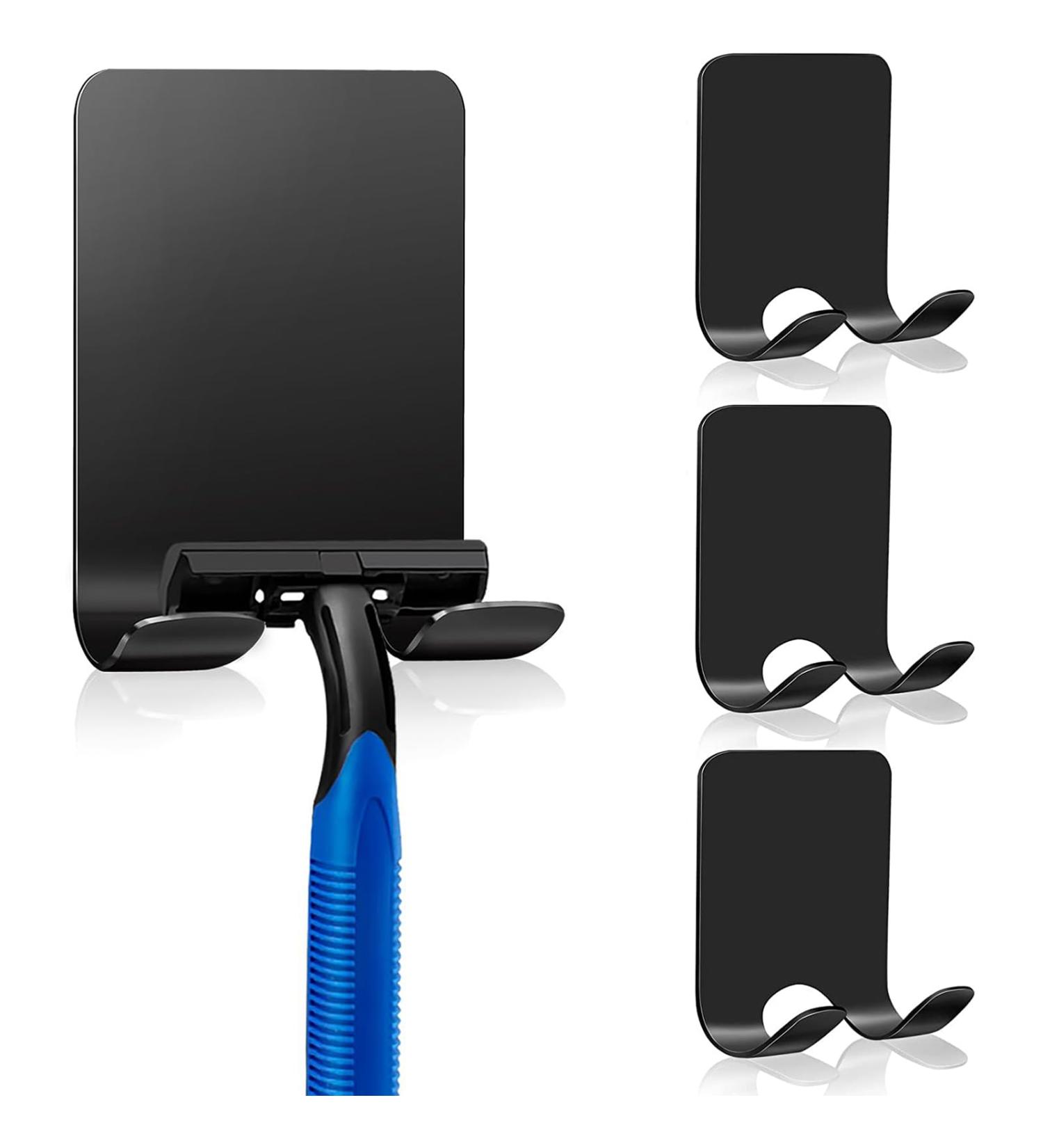 Qinsky Self-Adhesive Razor Keeper Hooks - 4Pcs Waterproof Stainless Steel 304 Shower Razor Holder Bracket for Bathroom Kitchen Toilet & Office - Buy Online on GoSupps.com