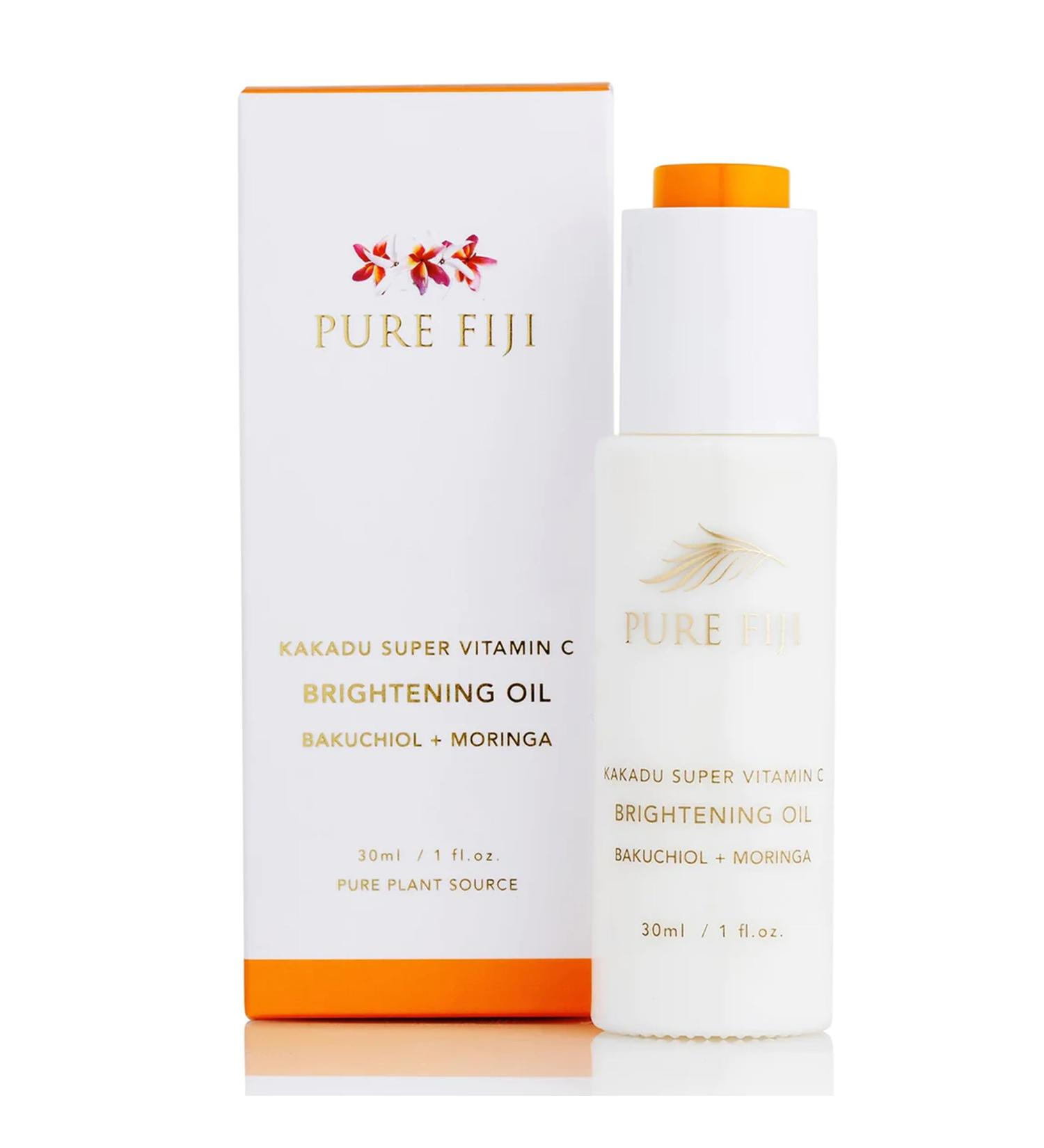PURE FIJI Vitamin C Brightening Oil with Bakuchiol & Moringa | Face Oil for Even Complexion & Collagen Boost | 1 Fl. Oz - Shop Internationally - Buy Online on GoSupps.com