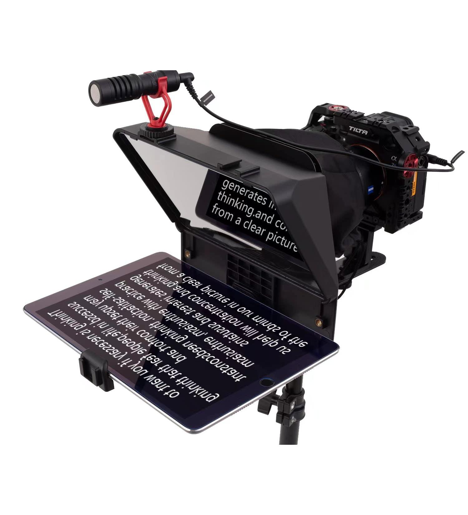 Inmei A10 Portable Teleprompter with Phone Holder & Remote Control - Ideal for Video Recording, Live Streaming, Interviews, Presentations & Speeches - Buy Online on GoSupps.com