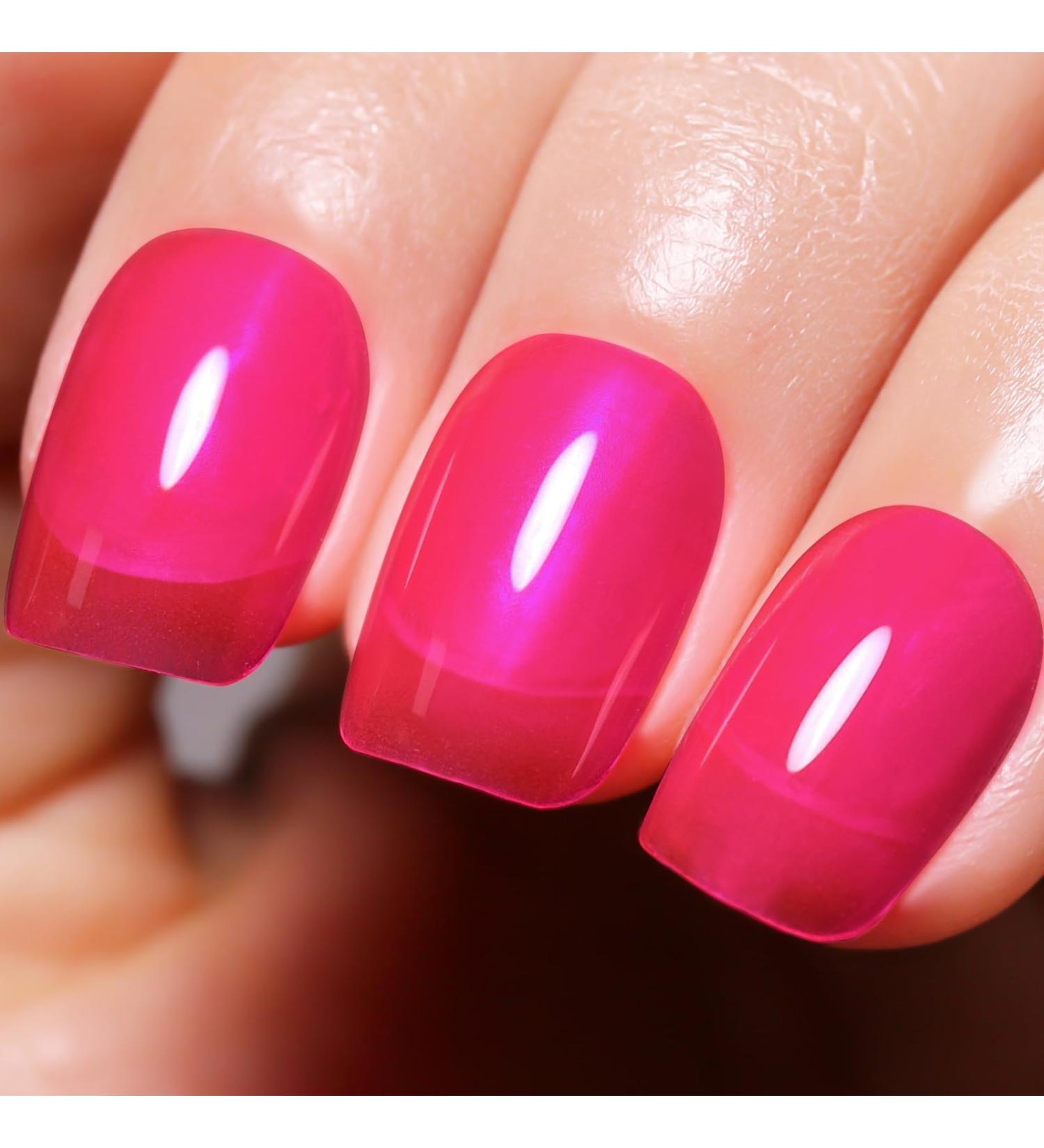 Imtiti Ice Neon Pink Gel Nail Polish 15 ml Sheer Jelly Hot Pink Translucent Colour UV/LED Soak Off Gel Polish for DIY Nail Art Manicure at Home 1 Piece - Buy Online on GoSupps.com