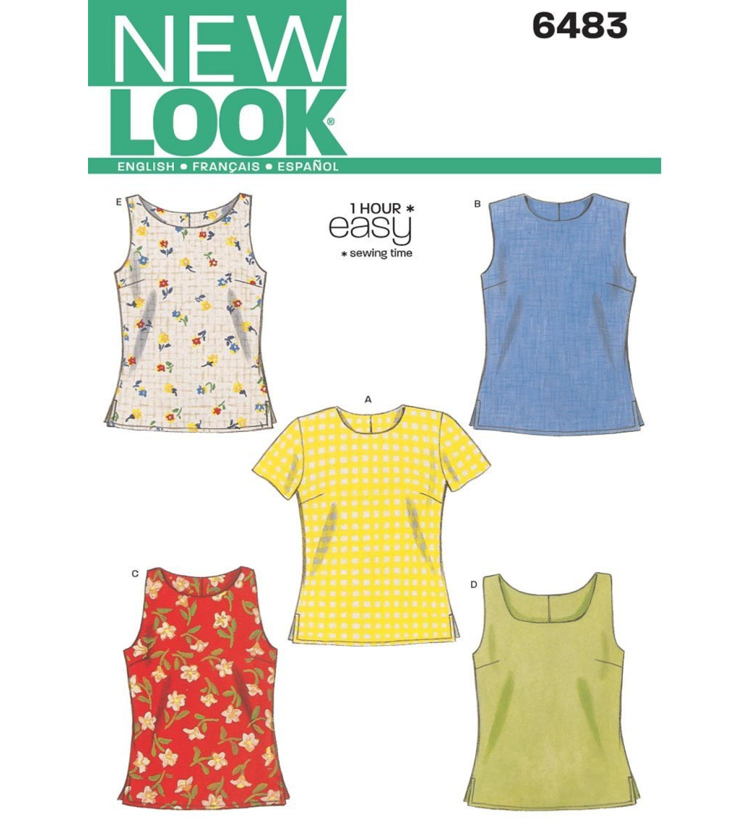 New Look Sewing Pattern 6483 Misses Tops Size A (6-16) - DIY Fashion - Buy Online on GoSupps.com