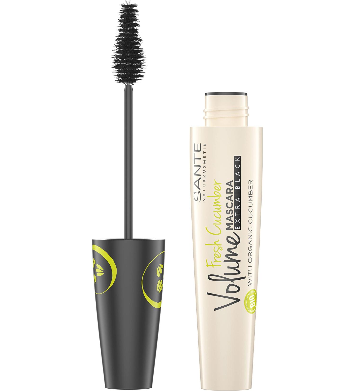 Sante Natural Cosmetics Black Mascara - Vegan Formula with Organic Cucumber - Full Volume Eyelashes | 12 ml - Buy Online on GoSupps.com