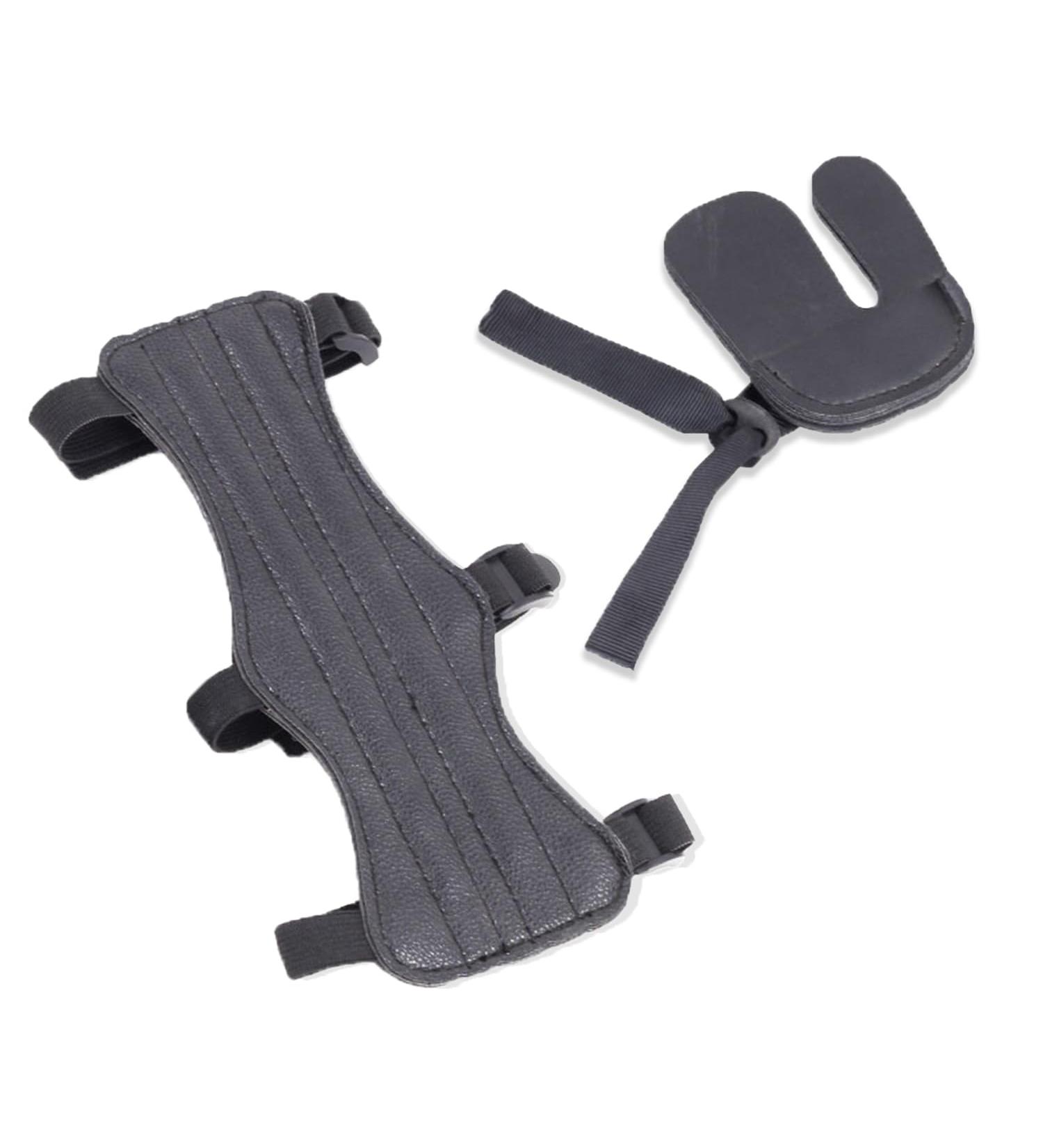 Buy Leather Archery Arm Guard Set - Arm & Finger Protection for Archery | Durable Black Accessories for Archers - Buy Online on GoSupps.com