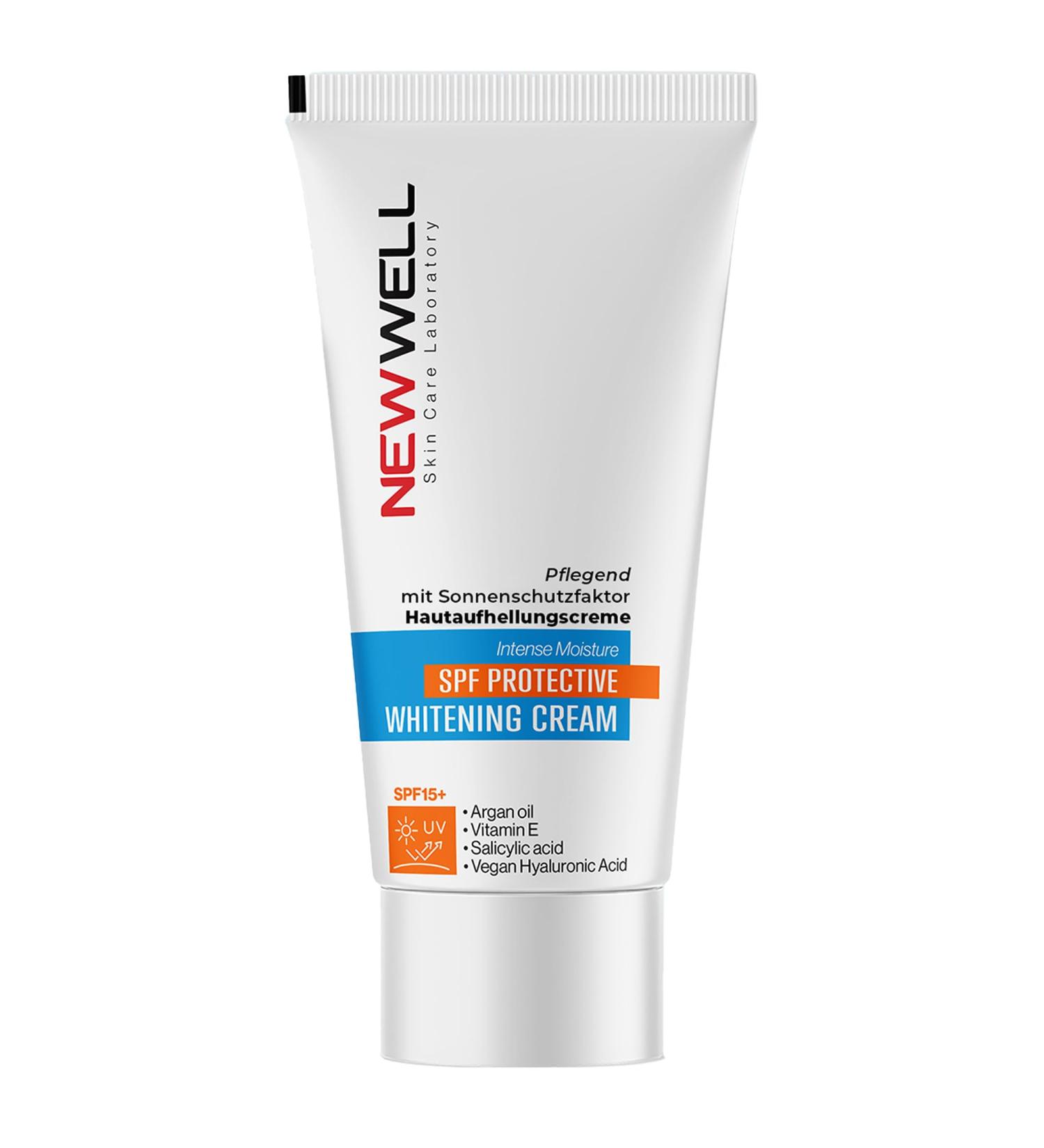 NEWWELL Whitening Cream pigment spots remover face whitening cream with vitamin E and hyaluronic acid 50 ml - Buy Online on GoSupps.com