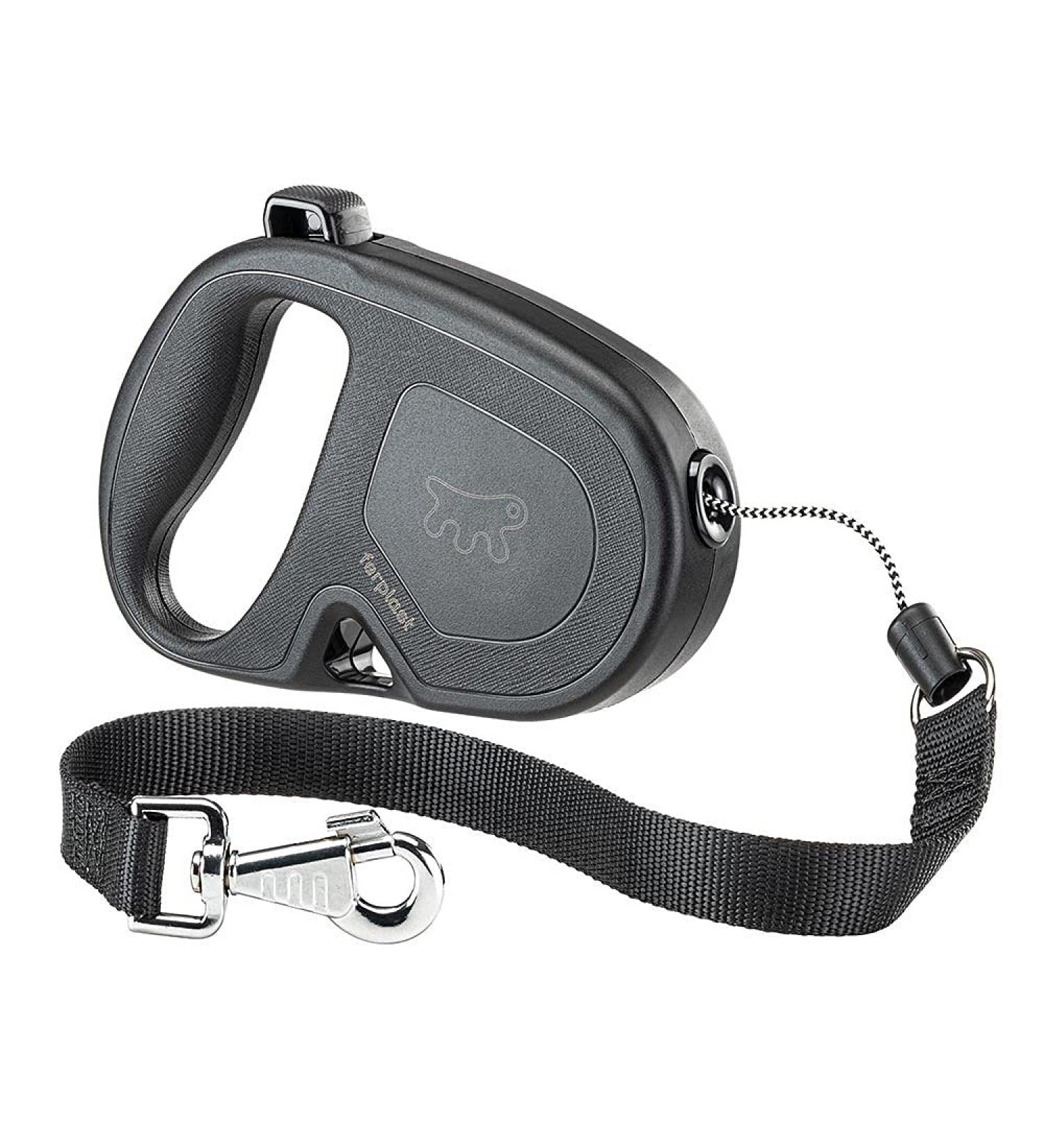 Ferplast Flippy One Dog Leash - Retractable Roller Leash for Large Dogs Up to 35 kg | 5 m Pull-Out Cord | Black - Buy Online on GoSupps.com