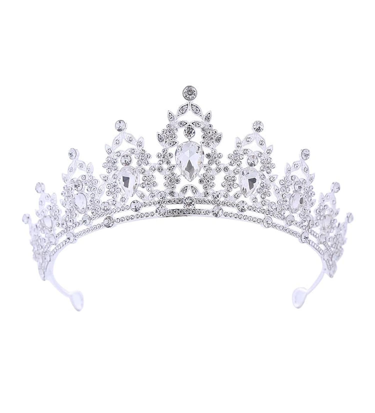 Womens Girls Imitation Crystal Glitter Rhinestone Headband Ladies Alloy Jewelry Wedding Bride Crown Hairband silvery - Buy Online on GoSupps.com