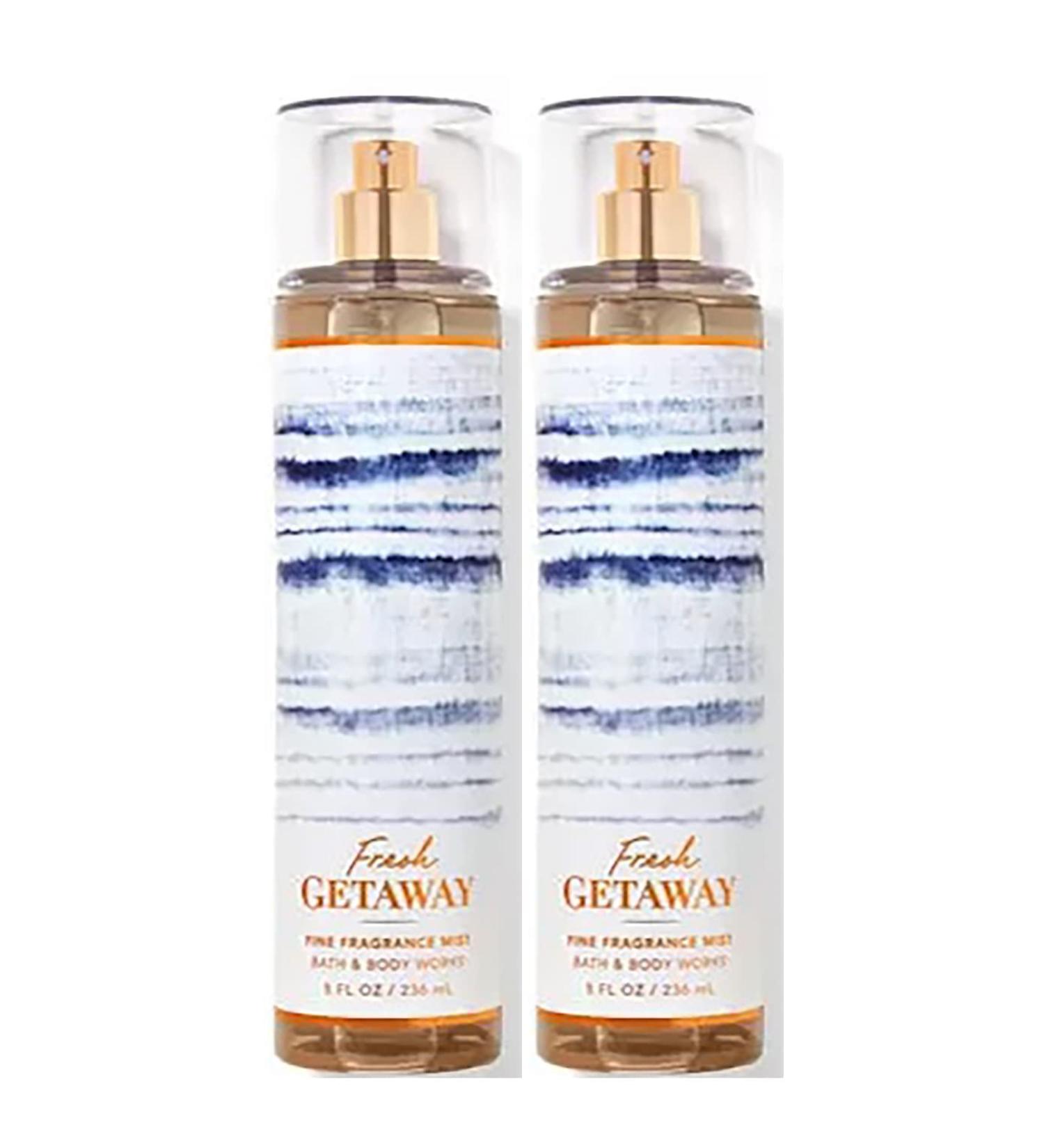 Bath and Body Works Fresh Getaway Fine Fragrance Body Spray Mist Perfume Gift Set - Value Pack Lot of 2 (Fresh Getaway)