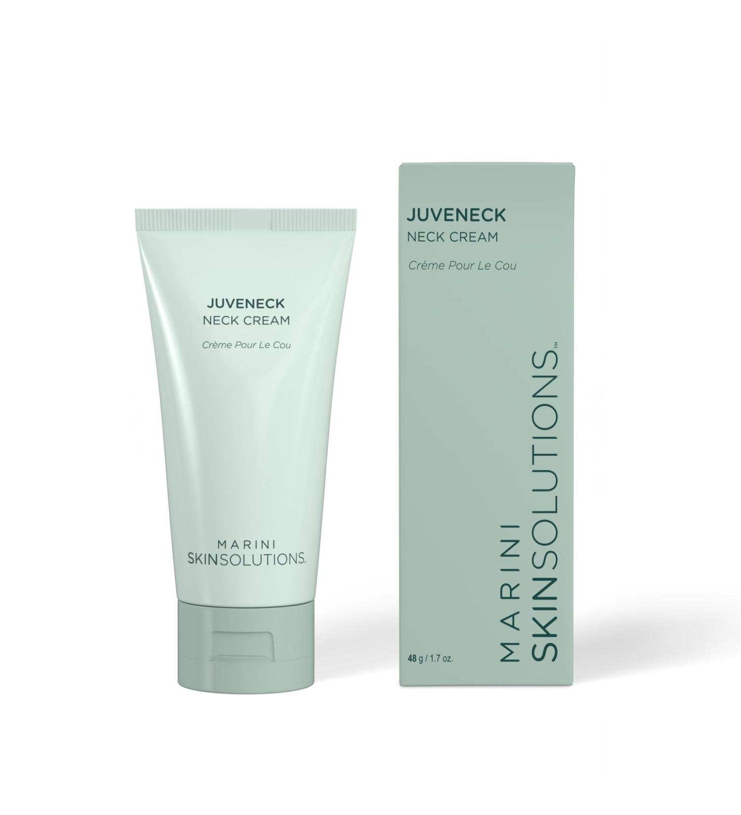 Marini SkinSolutions Juveneck Neck Cream - Increases Hydration & Decreases Appearance of Uneven Texture Wrinkles & Discoloration with Peptides DMAE & Hyaluronic Acid - Made in the USA - 1.7 oz - Buy Online on GoSupps.com
