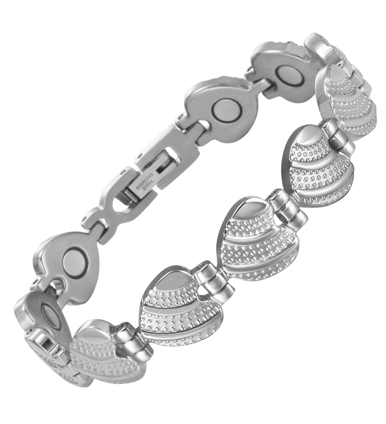 EnerCoppeX Magnetic Bracelets for Women Stainless Steel Bracelet with Effective Healing Magnets Adjustable Jewelry Gift (STB-4746) - Buy Online on GoSupps.com