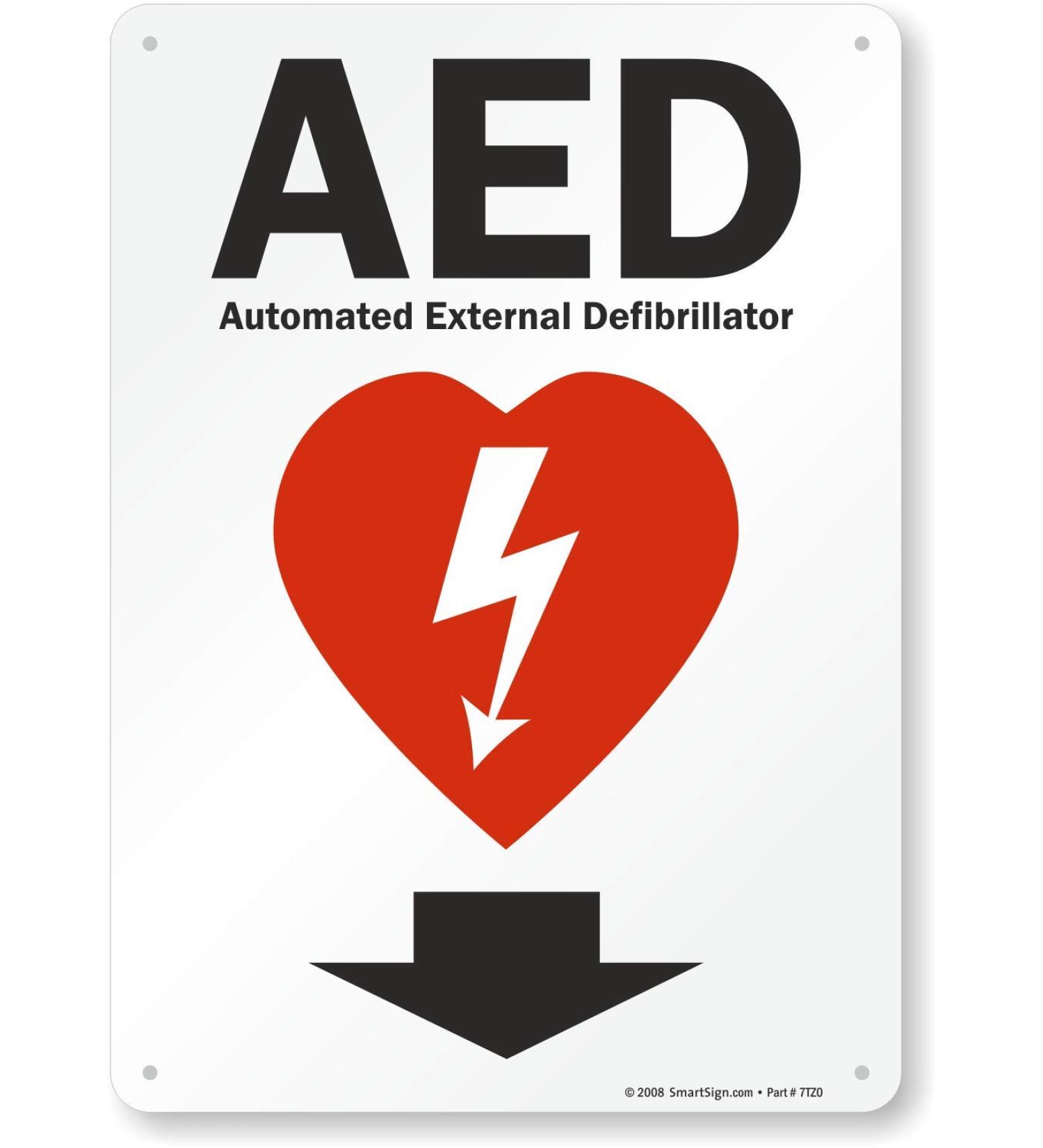 "AED - Automated External Defibrillator" Sign by SmartSign | 10" x 14" Plastic