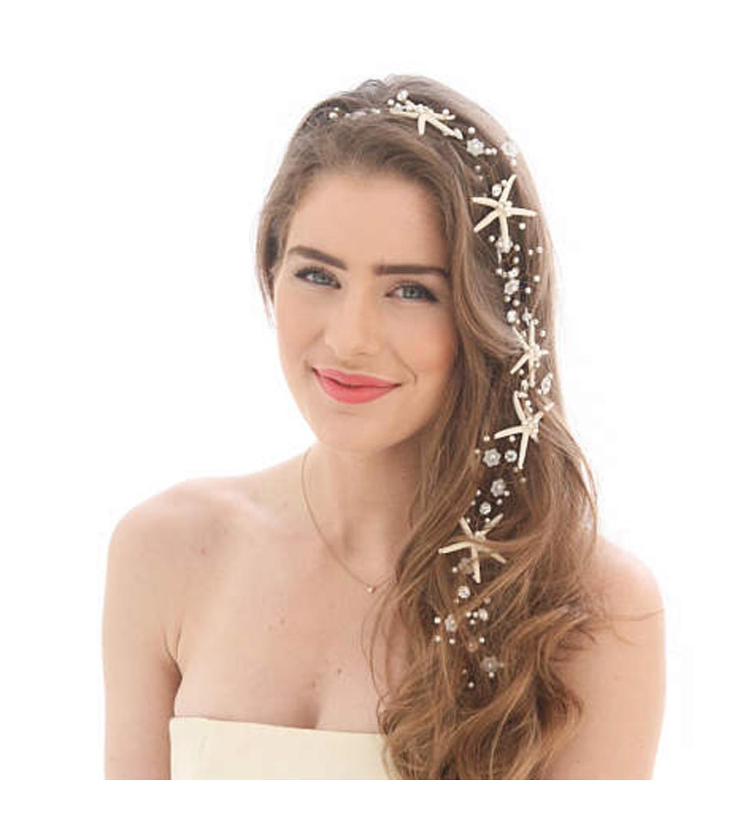 Unicra Wedding Starfish Headpiece | Bridal Hair Vine Accessories for Brides & Bridesmaids | Silver (23.6 inches) - Buy Online on GoSupps.com