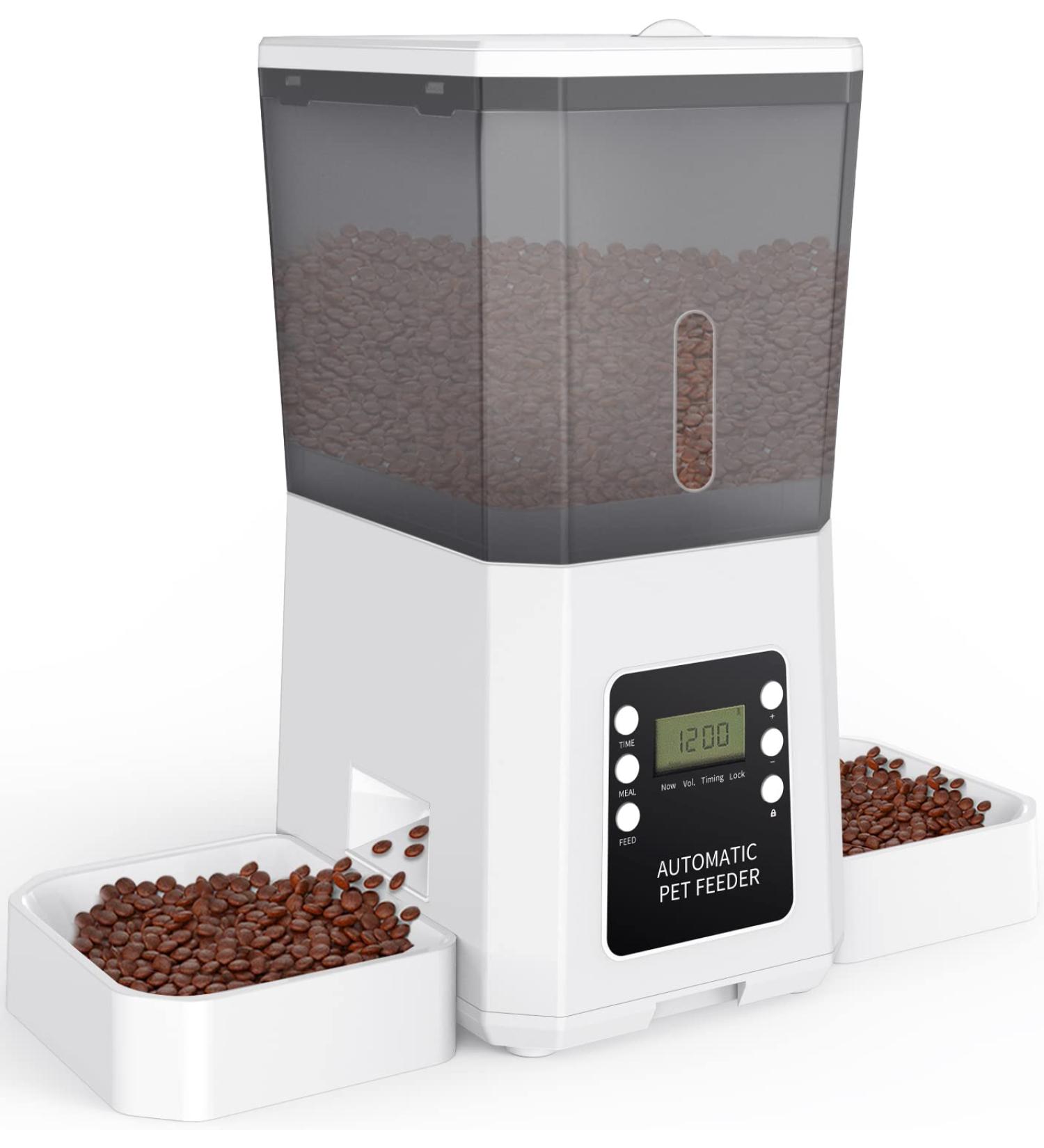 ASAPet 7L Automatic Cat Feeder for 2 Cats and Dogs - Timed Dispenser for 1-6 Meals per Day - Auto Pet Feeder for Dry Food - Multiple Feeders for Convenient Feeding - Buy Online on GoSupps.com