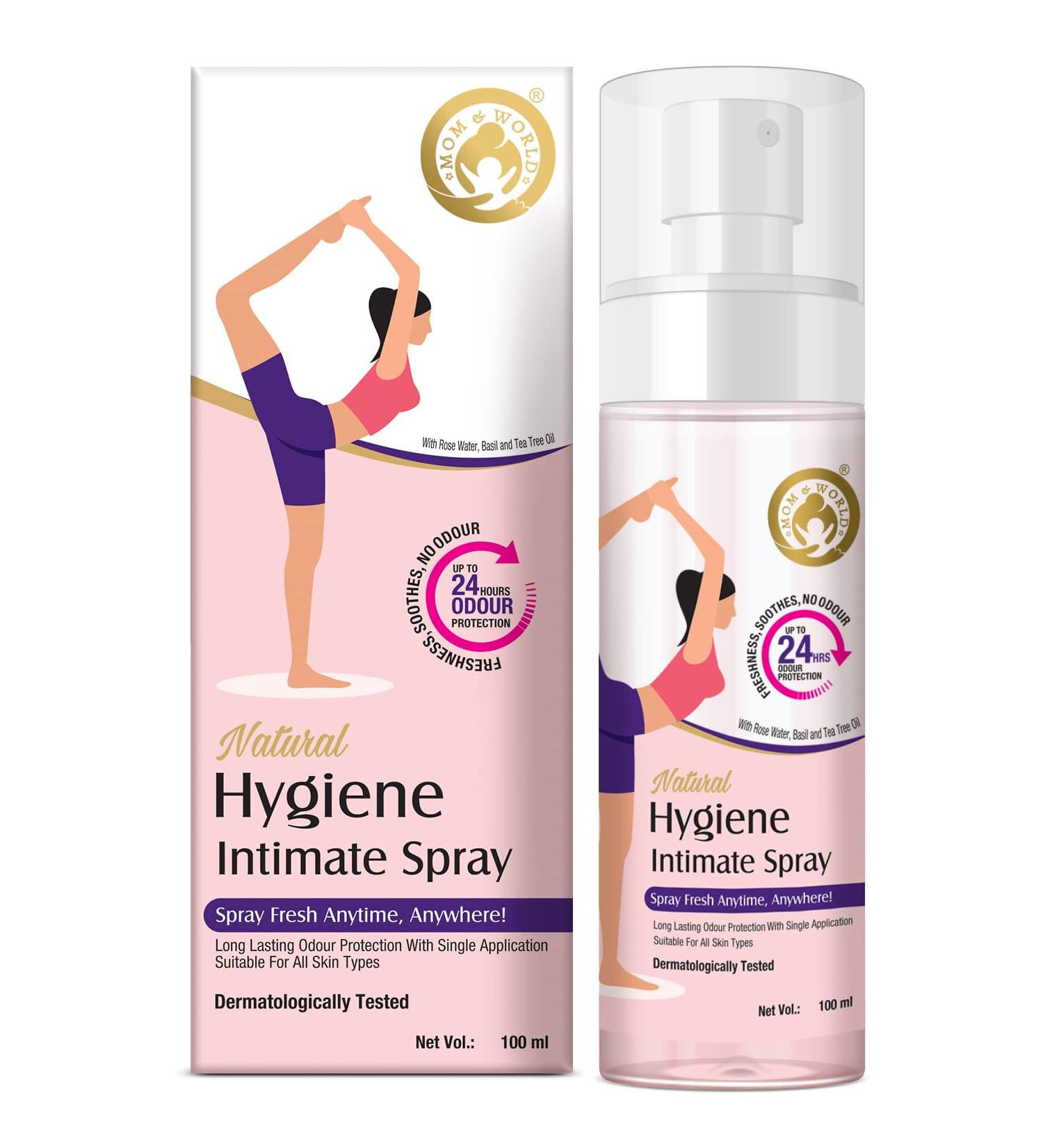 Mom & World Natural Hygiene Intimate Spray - 100ml | Dermatologically Tested for 24-Hour Odour Protection - Buy Online on GoSupps.com