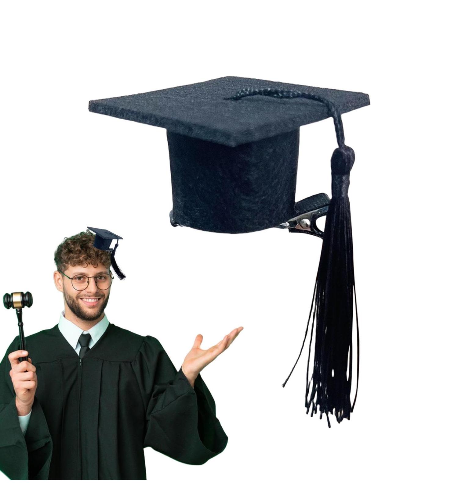 Fiakup Graduation Hat Insert | 3D Graduation Hat Hairpin 3D Graduation Hat Hairpins Dress up Photo Decoration Supplies for Graduation Black - Buy Online on GoSupps.com