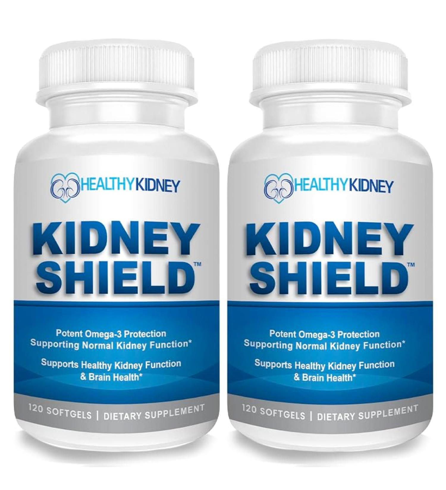 Kidney Shield 2-Pack Kidney Support Supplement Fish Oil Omega-3 Fatty Acid Renal Pills 240 Count - Buy Online on GoSupps.com