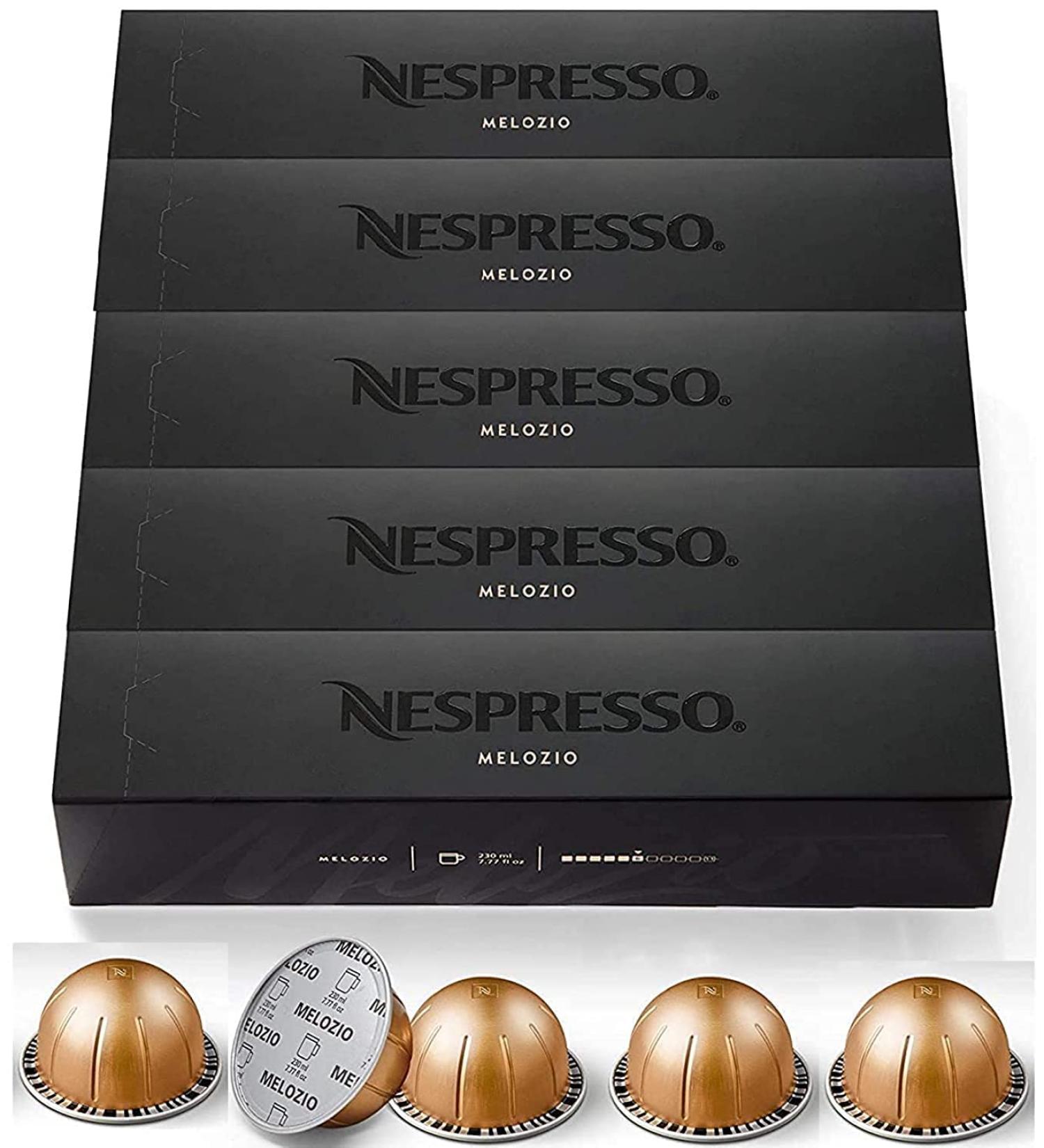 Nespresso Capsules VertuoLine, Melozio, coffee torréfié moyen, 50 coffee doses