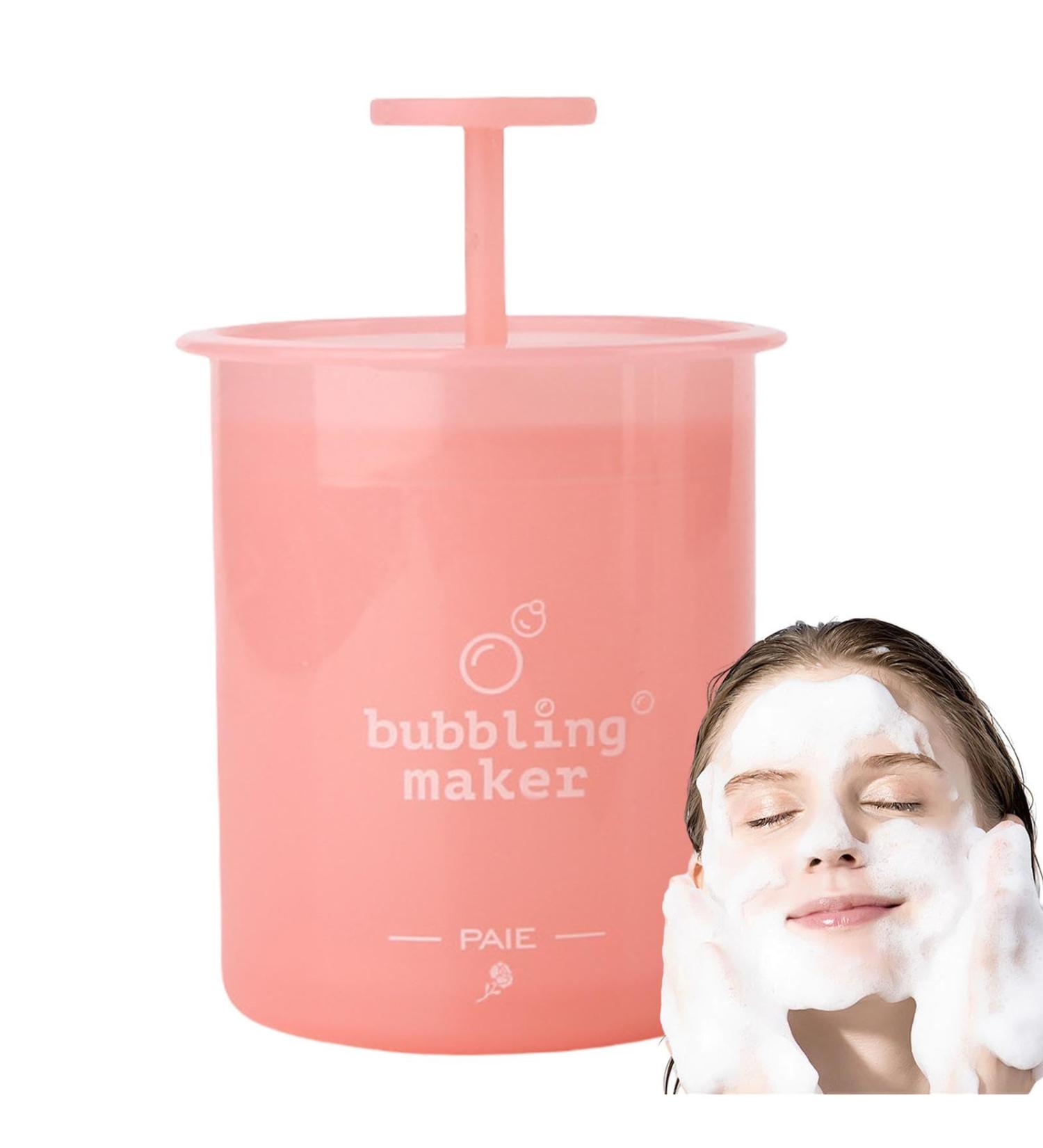 Soap Foamer Portable Manual Face Cleanser Foaming Bottle - Cleansing Foaming Maker Ergonomic Skincare Facial Cleansing Tool Wash Facial Skin for Travel Pink - Buy Online on GoSupps.com