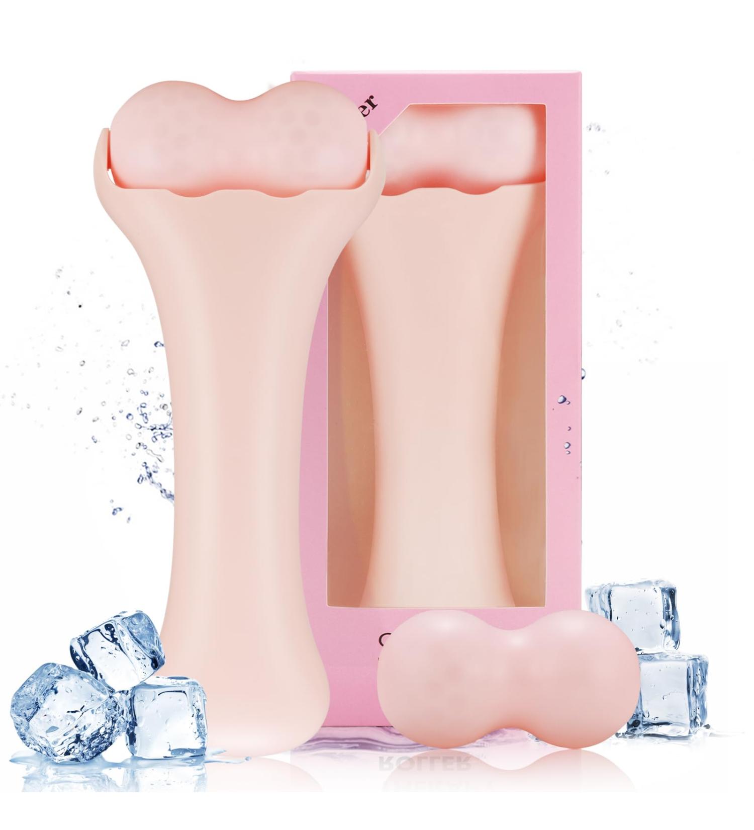 Facials Ice Roller | Pink Face/Body/Neck Massager for Daily Skin Care - International Shipping Available - Buy Online on GoSupps.com