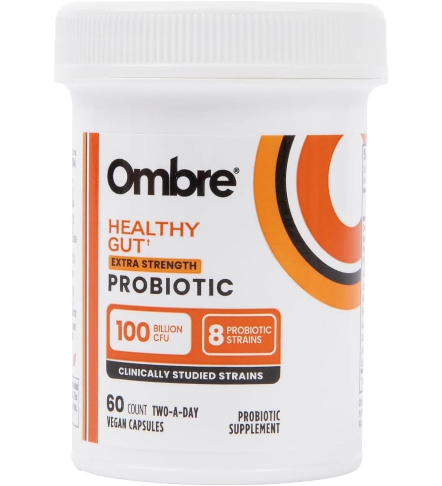 Ombre Healthy Gut Probiotics for Digestive Health - 60 Vegan CAPSULES - Buy Online on GoSupps.com