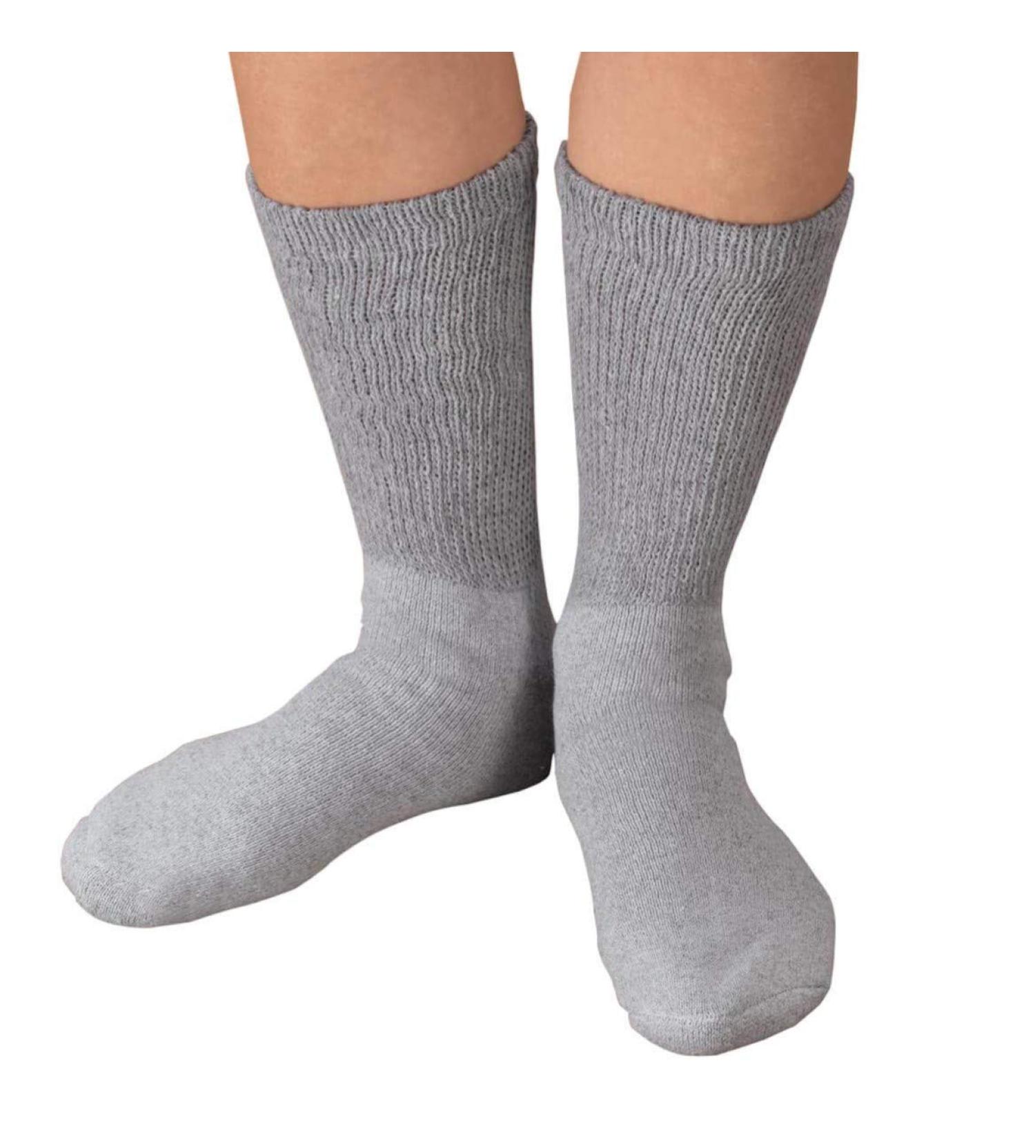 Diabetic Socks (10-13) Crew Grey 3 Pair