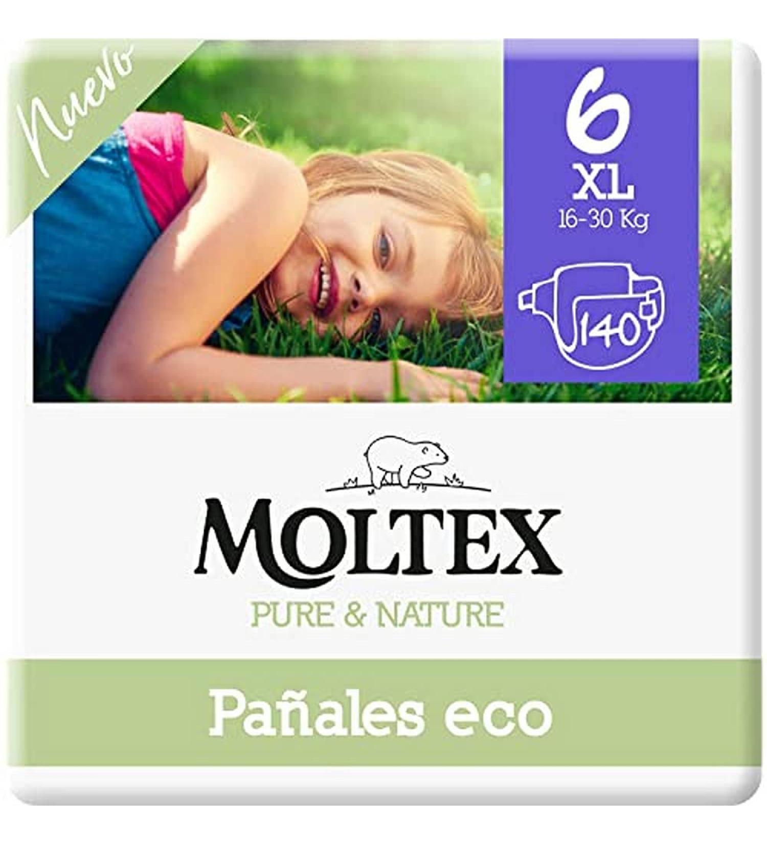 Moltex Pure & Nature Ecological Nappies Size 6 White with Printed Design 35 Nappies - Pack Of 4 - Buy Online on GoSupps.com