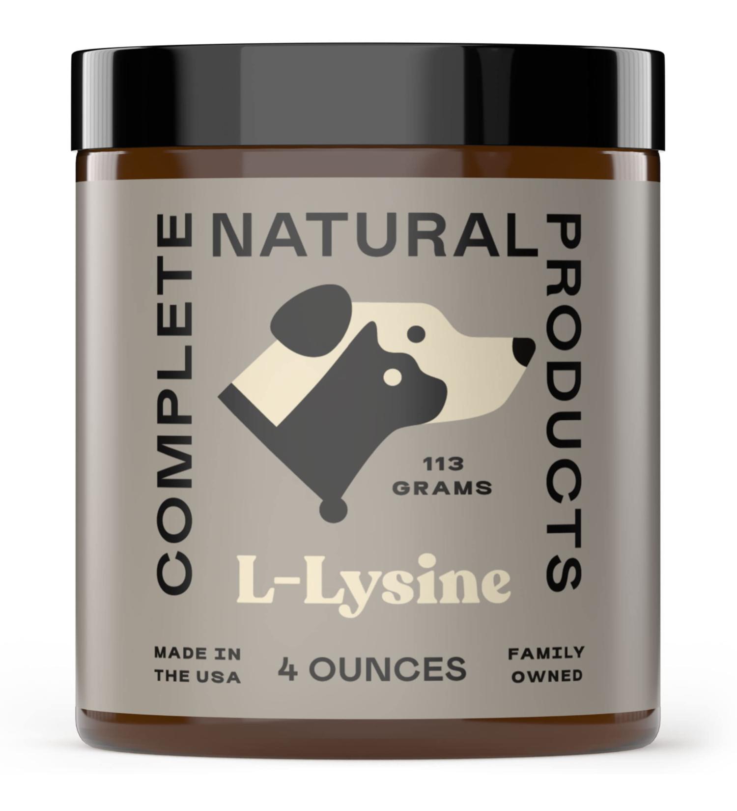 L-Lysine Powder for Pets - 4oz | Pure L-Lysine by Complete Natural Products | Boost Immune Health - Buy Online on GoSupps.com