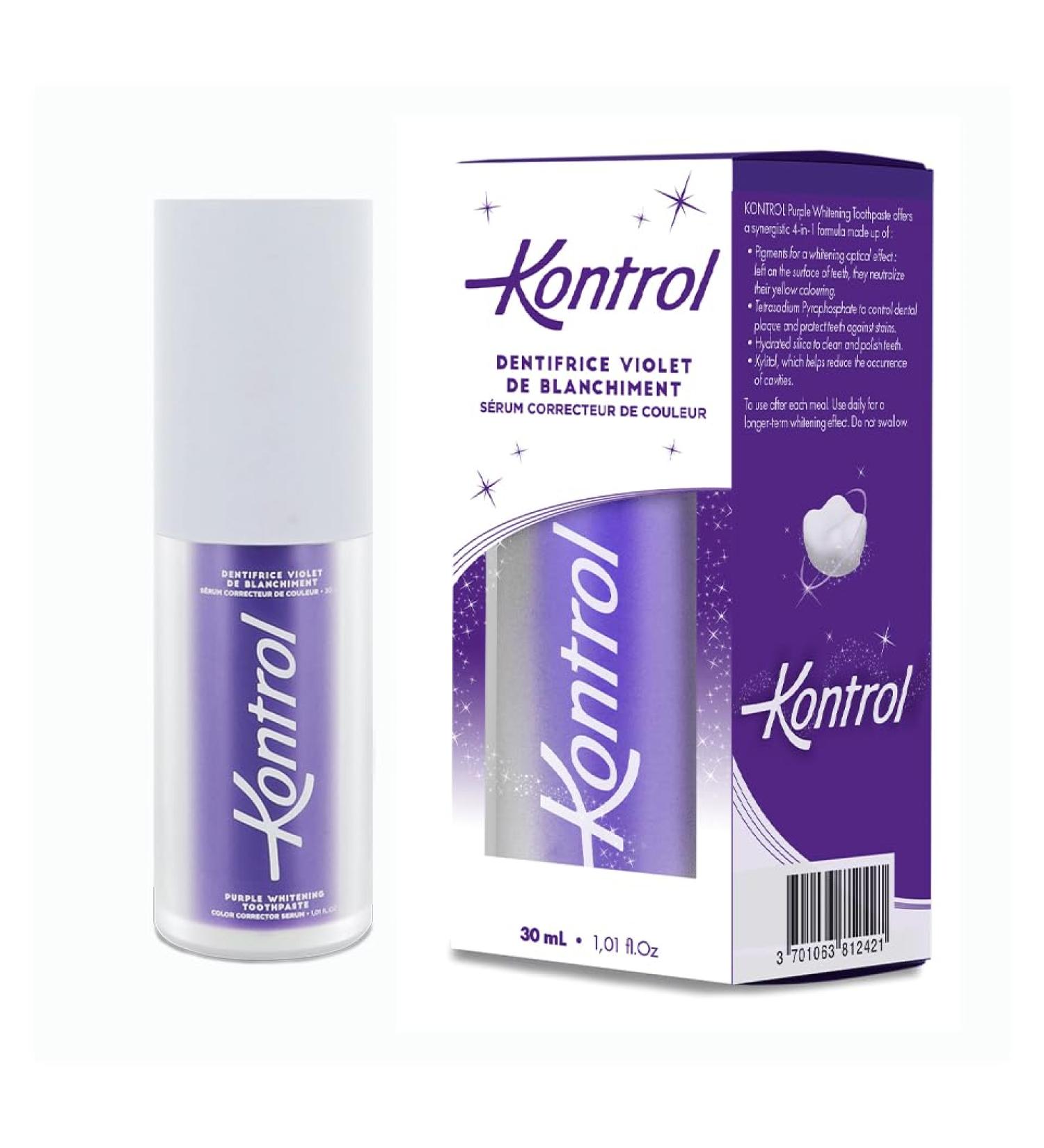 Kontrol Toothpaste Violet Bleaching Colour Correcting Serum 30 ml | Bright Smile Solution | International Shipping Available - Buy Online on GoSupps.com