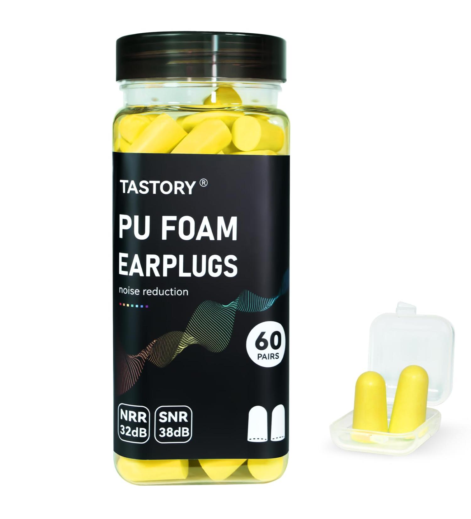 Buy Foam Ear Plugs - 60 Pair 38dB Noise Reduction Earplugs for Sleep Travel Shooting and Studying - Soft Yellow Hearing Protection - Buy Online on GoSupps.com