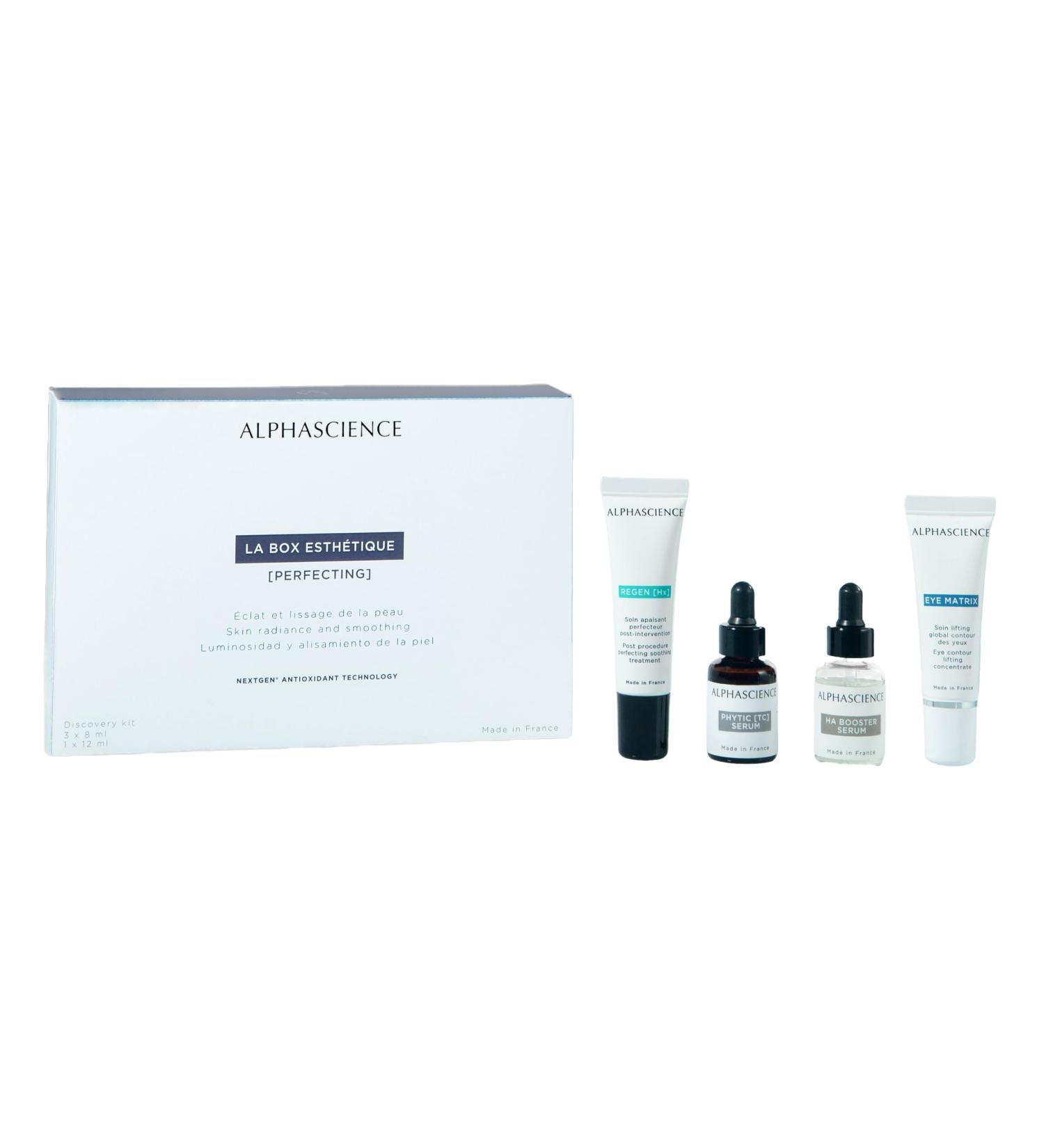 ALPHASCIENCE La Box Esthetique Discovery Kit - Perfecting PHYTIC Regen HX HA Booster & Eye Matrix for Blemishes Scars and Moisturizing - International Shipping Available - Buy Online on GoSupps.com