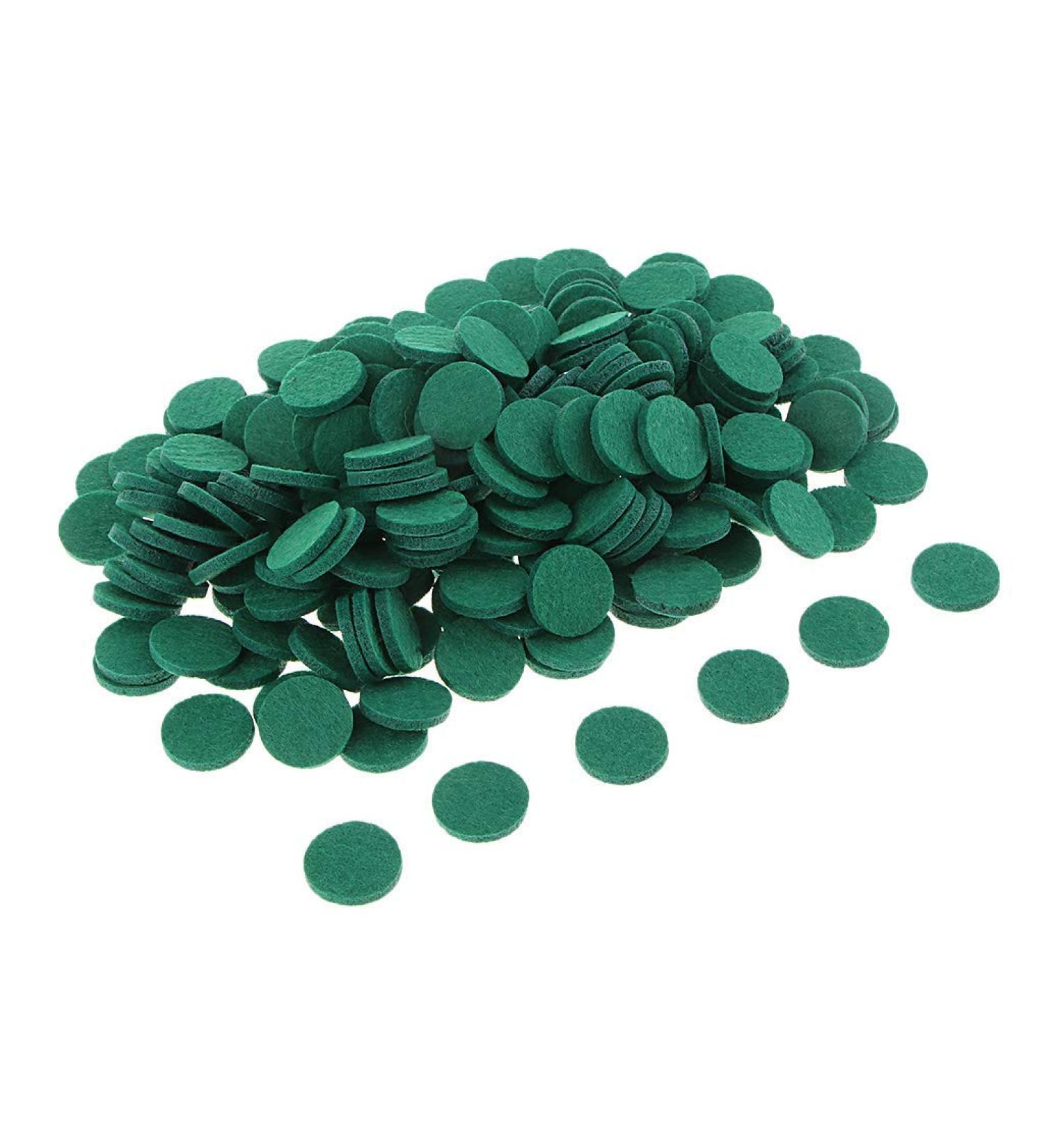 200 Pieces 21mm Colorful Felt Oil Pads | Round Refill Pads for Perfume Medallions Necklaces & Essential Oil Diffusers - Green - Buy Online on GoSupps.com