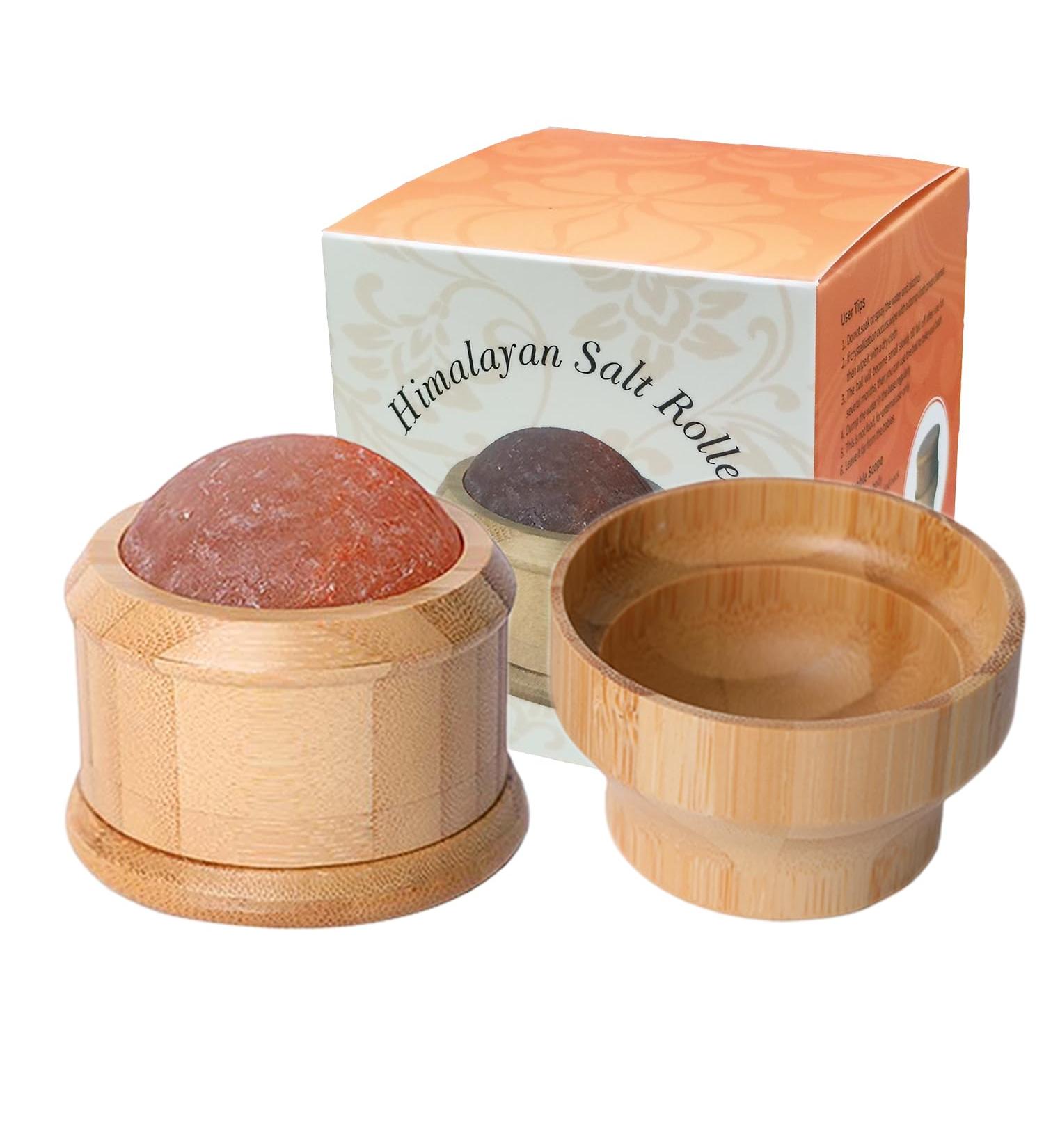 Natural Himalayan Salt Massage Ball - Muscle Roller for Back Shoulders Neck & Body Relaxation | Stress Relief Massage Stones - Buy Online on GoSupps.com