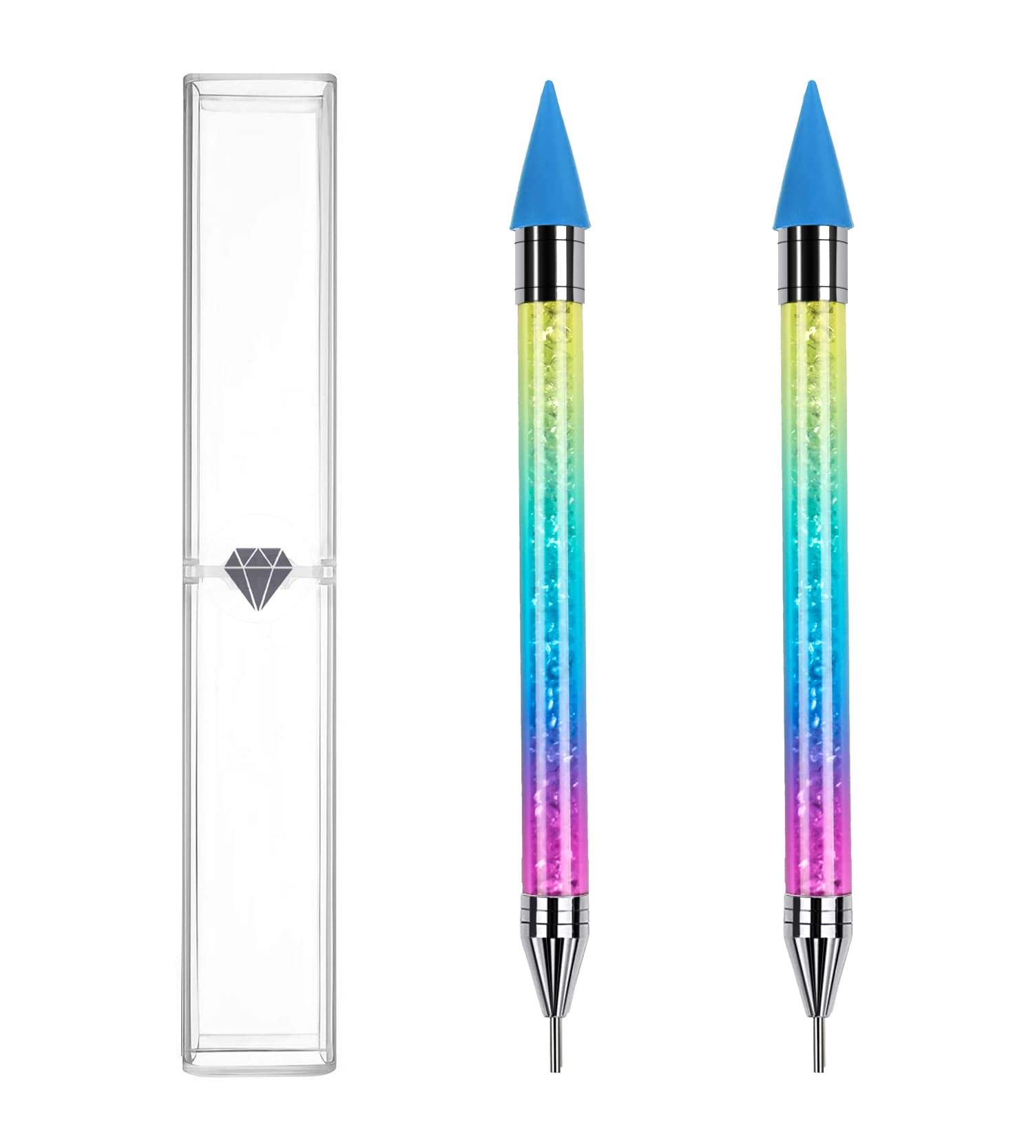 YINGJEE 2PCS Rhinestone Picker Pen Set - Dual-ended Nail Art Dotting & Wax Pencil for Manicure & Diamond Painting (Gradient) - Buy Online on GoSupps.com