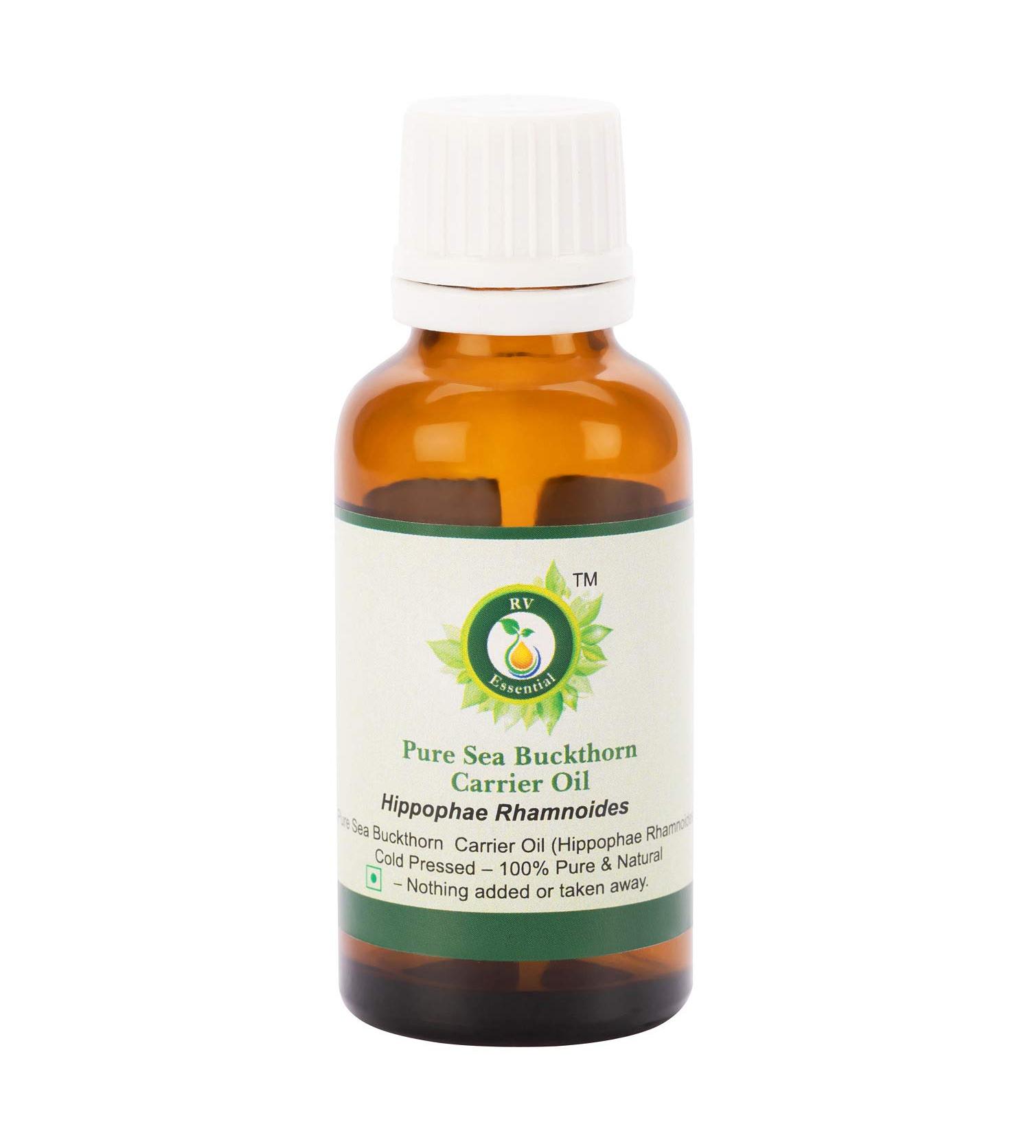 Sea Buckthorn Oil Hippophae Rhamnoides Sea Buckthorn Seed Oil SeaBuckthorn Oil For Hair For Body 100 Pure Cold printed Sea Buckthorn Oil 100ml 338oz By R V Essential 100ml 338oz