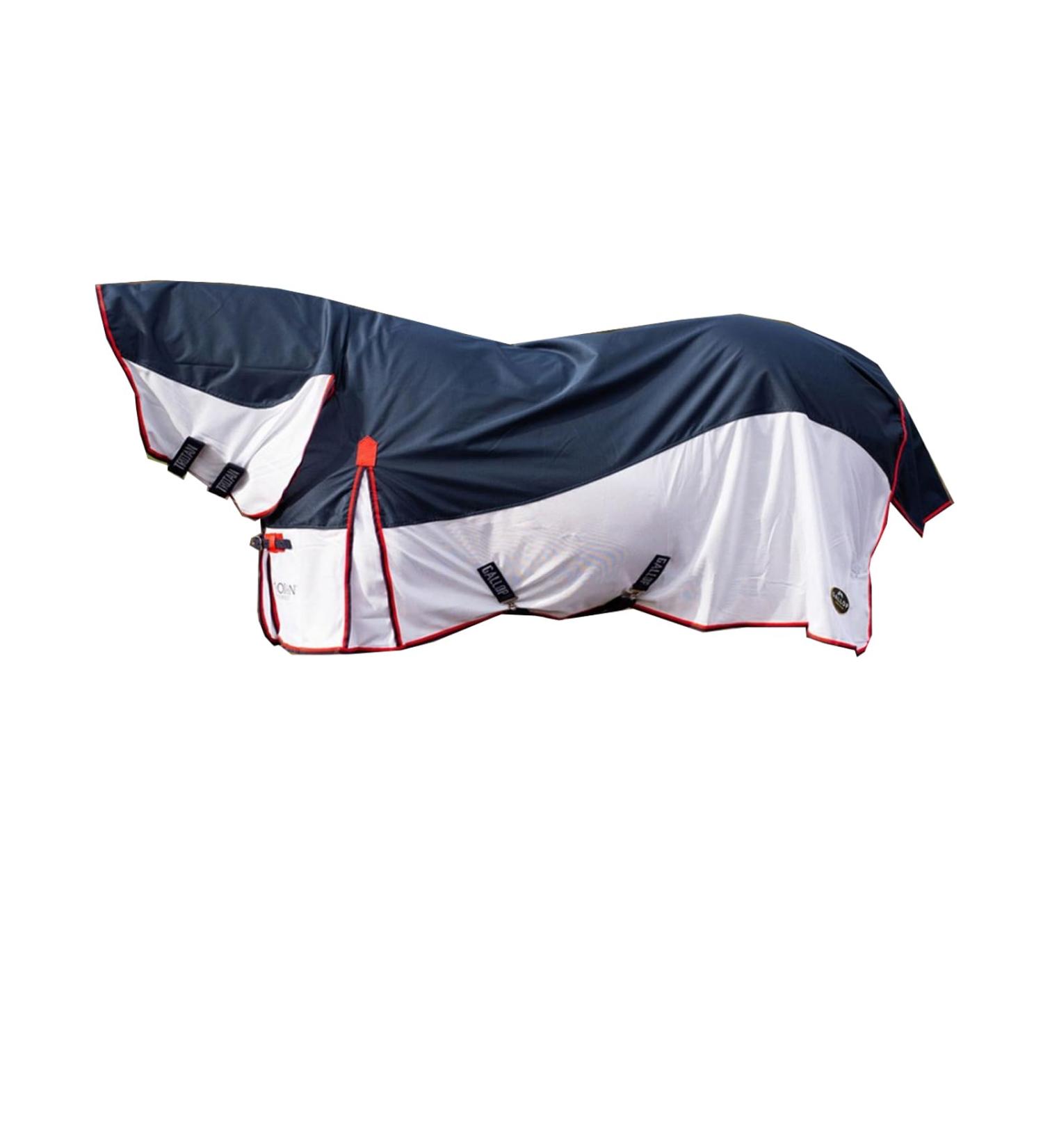 Gallop Combo Full Neck Lightweight Horse Fly Turnout Rug UV Protect Waterproof 6'3" Navy / White - Buy Online on GoSupps.com