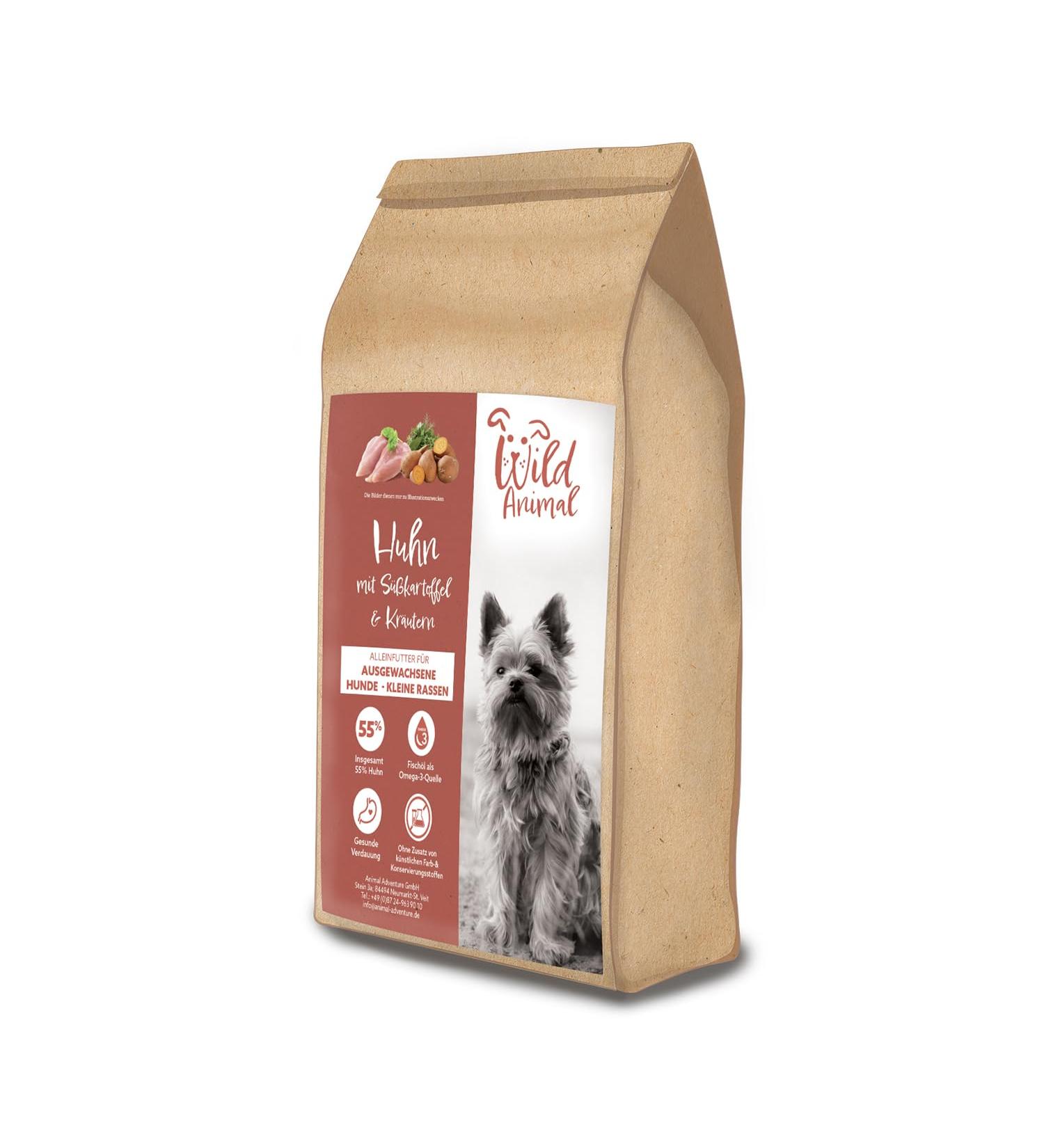Wild Animal Premium Mini Dog Food for Small Breeds Chicken with Sweet Potato and Herbs Grain Free Pack of 1 (1 x 6 kg) - Buy Online on GoSupps.com