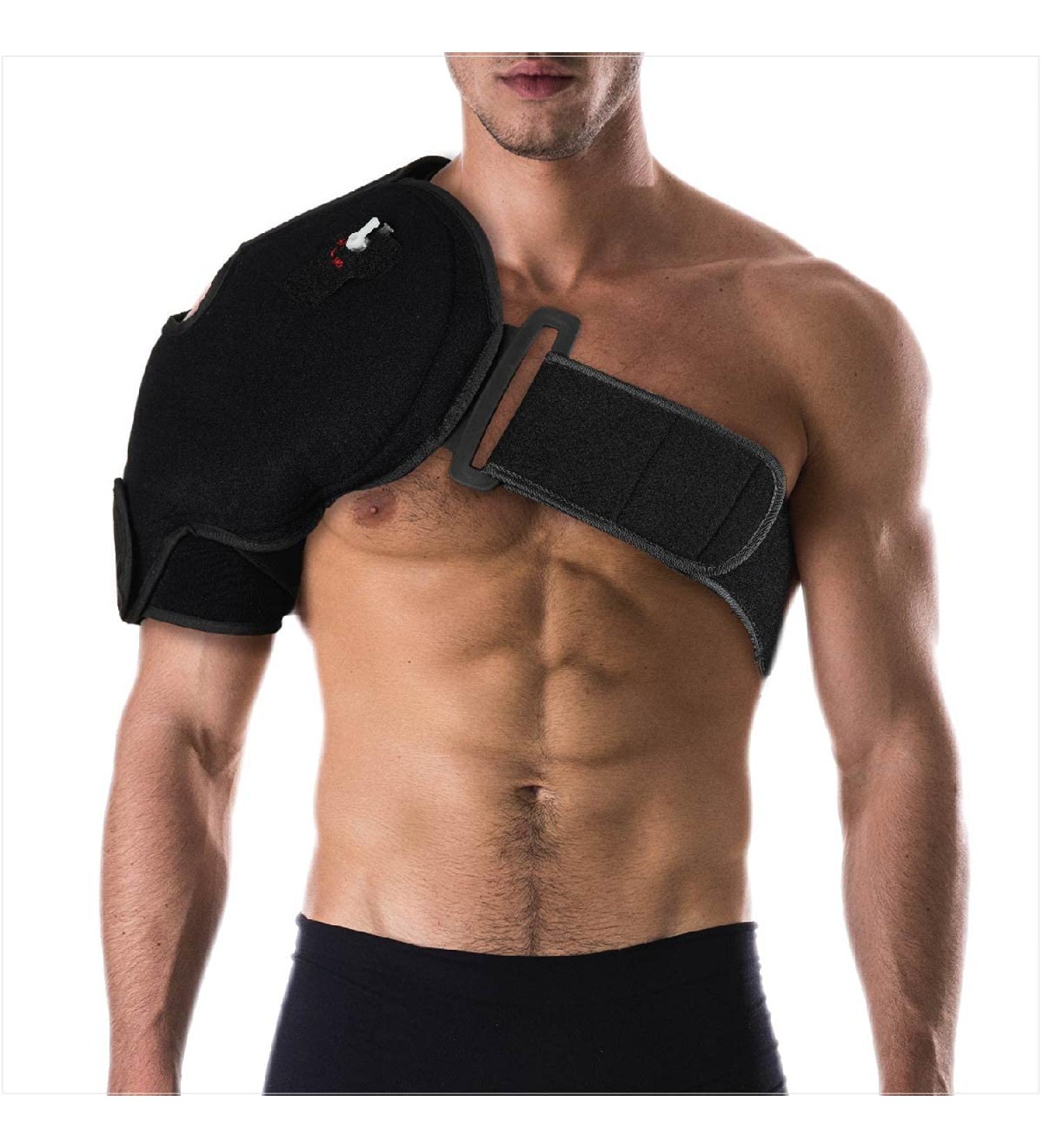 NatraCure Hot/Cold Therapy Shoulder Ice Pack Wrap Brace - Pain Relief for Rotator Cuff Injuries, Surgery, Gym & Baseball Pitching - Buy Online on GoSupps.com