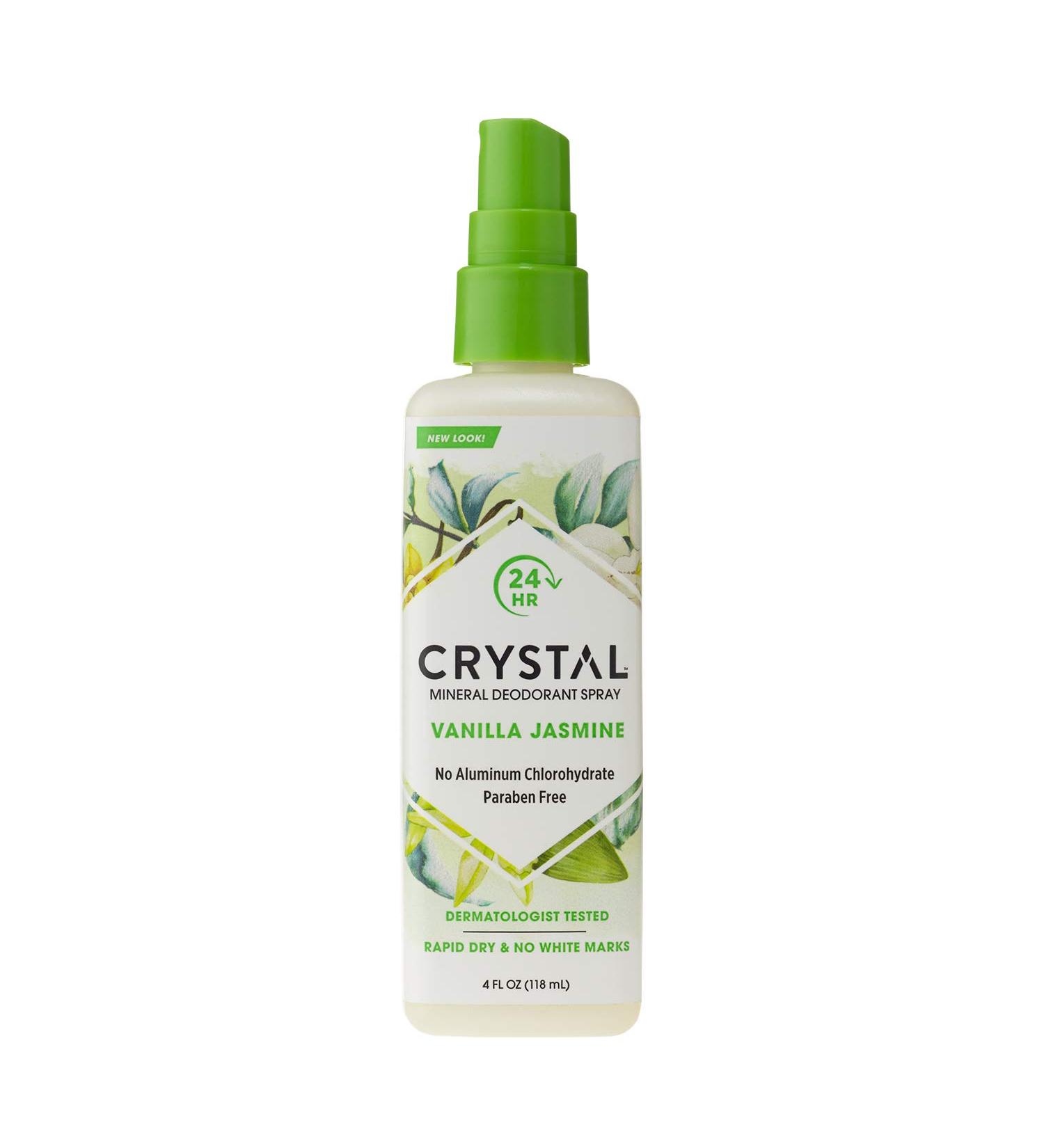 Crystal Body Deodorant Spray - Vanilla Jasmine, 4 fl oz | Natural Mineral Formula - Buy Online on GoSupps.com
