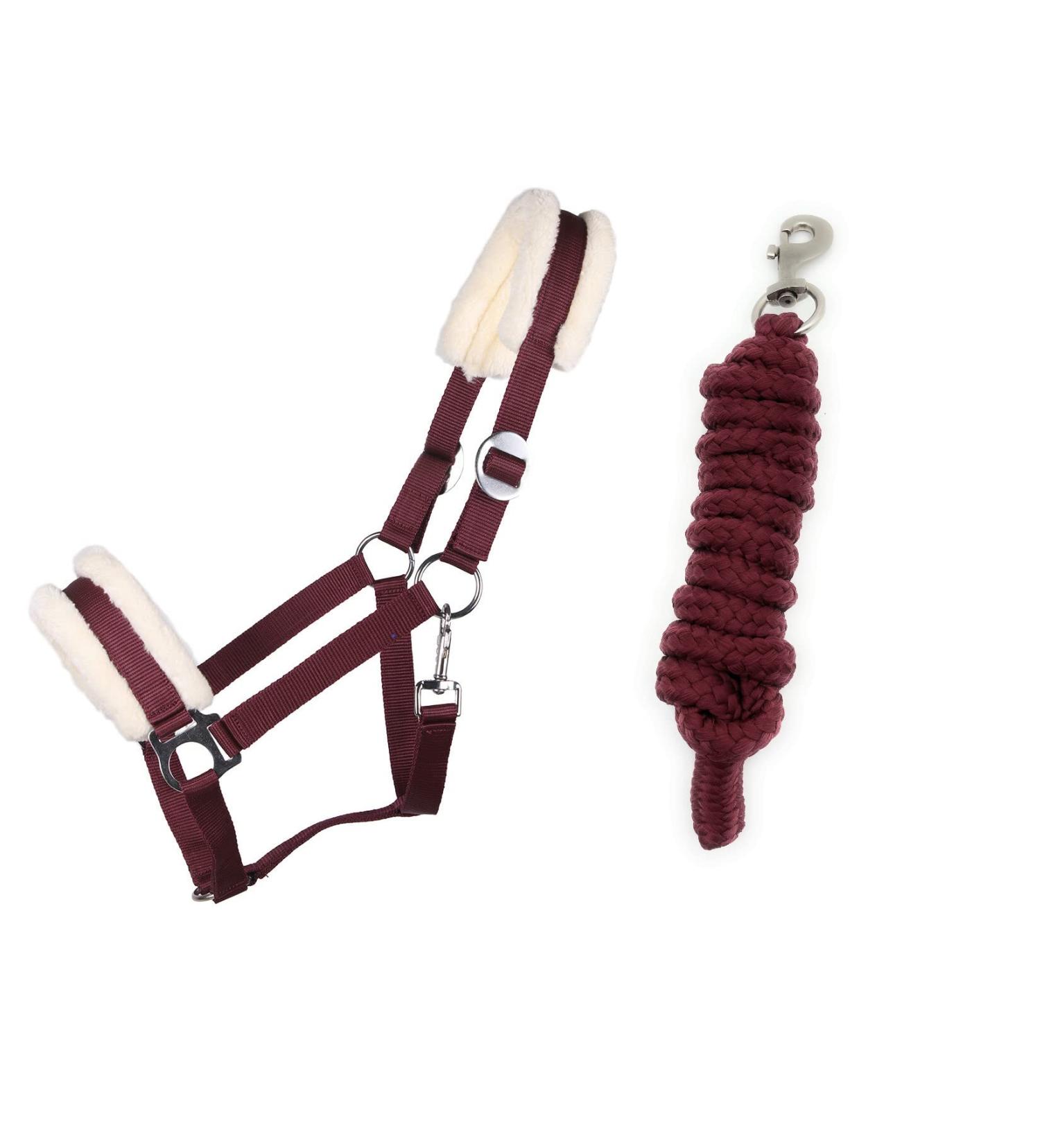 ARBO-INOX Mini Shetty Bordeaux Halter Set - Faux Fur Halter & Lead Rope Starter Kit for Miniature Horses - Buy Online on GoSupps.com