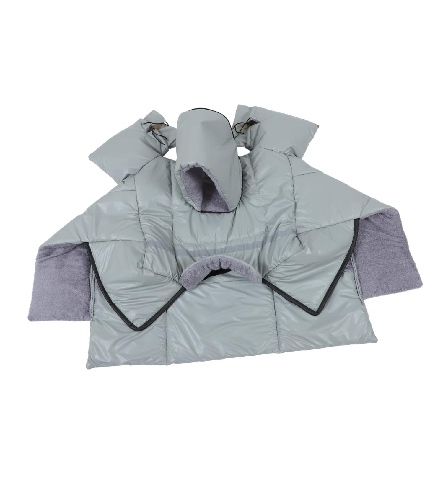 Clispeed Electric Bicycle Windshield Cover - Gray Duvet & Quilted Design for Motorized E-Bikes | Durable Oxford Fabric Parent-Child Ride - Buy Online on GoSupps.com
