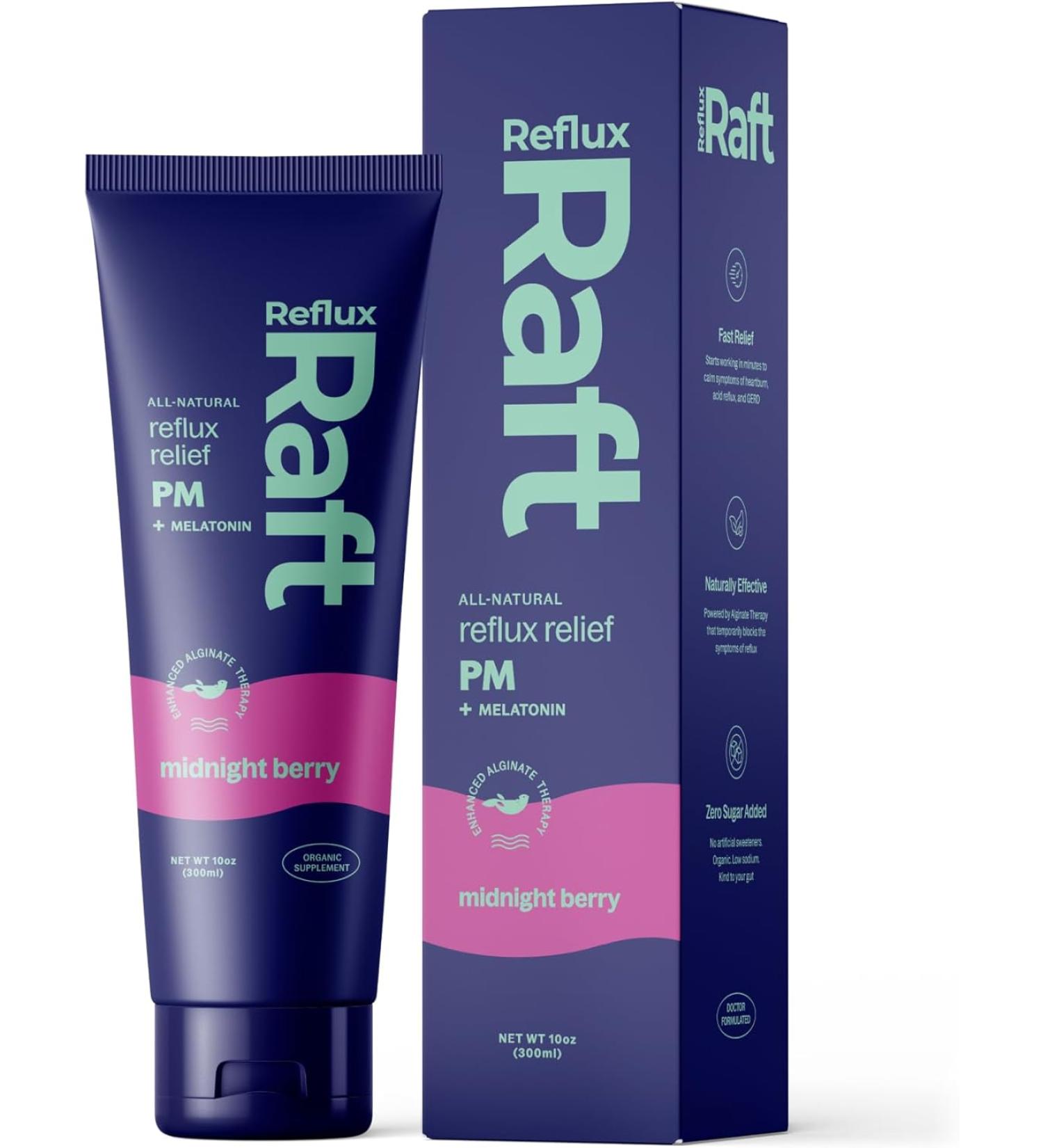 Acid Reflux Therapy PM with Organic Alginate & Melatonin, Rapid & Lasting Gerd, LPR & Digestion Symptom Support, Zero Sugar, Gluten Free, Midnight Berry, 47 Gel Servings, 8 OZ Bottle 8 Fl Oz (Pack of 1) - Buy Online on GoSupps.com