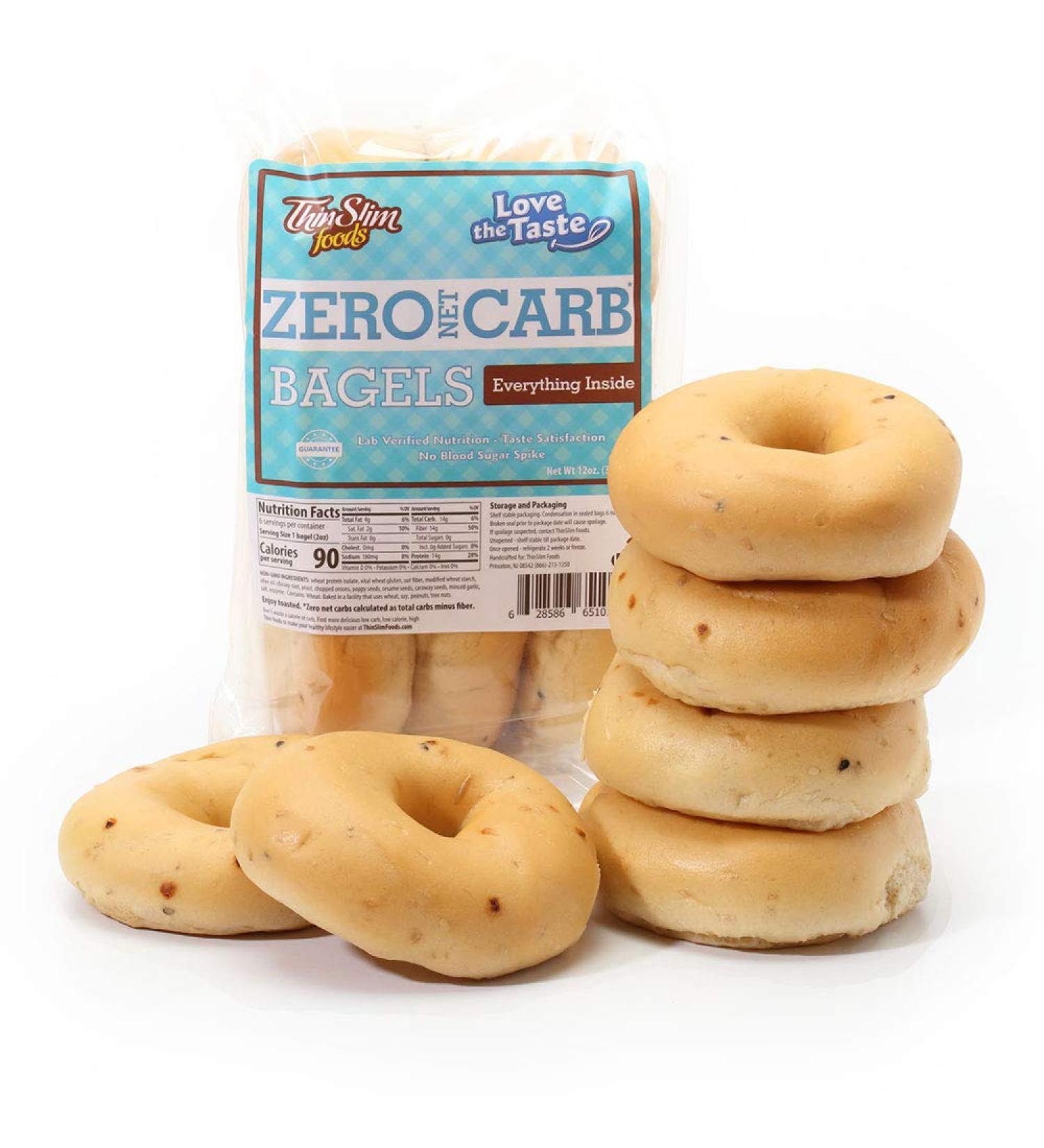 ThinSlim Foods Keto Everything Bagels - Low Carb Alternative for Bread or Hamburger Bun - 12 oz (2 Pack) - Buy Online on GoSupps.com