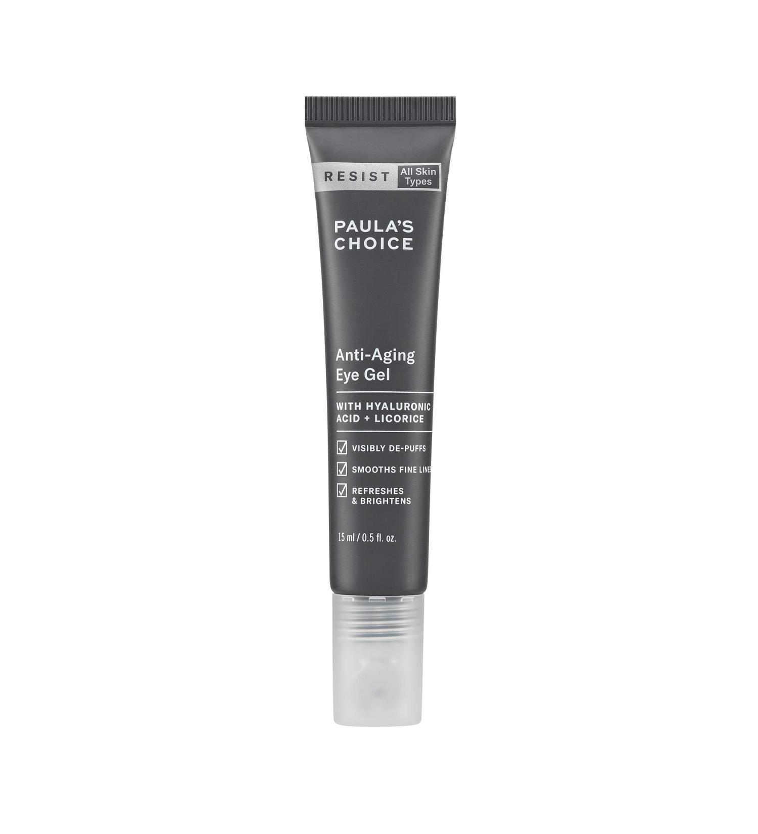 Paula's Choice RESIST Anti-Aging Eye Gel with Hyaluronic Acid - Dark Circles, Puffy Eyes, Crow's Feet, Fine Lines & Wrinkles - 0.5 oz - Buy Online on GoSupps.com
