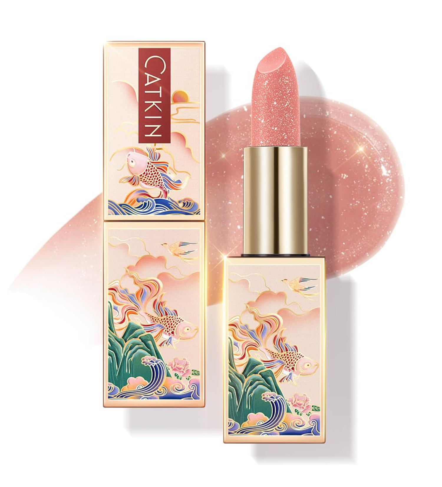 CATKIN Tinted Lip Balm Glitter Lip Stain Ultra Hydrating Lip Moistrurizer Lip Care with Vitamin E Nourishing For Cracked & Dry Lips 0.12 oz C09 Aurora - Light Pink - Buy Online on GoSupps.com