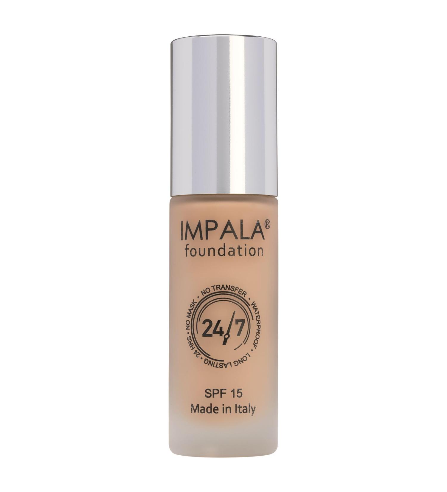 Impala - 24/7 Waterproof Foundation Color Sand N 04 | Long-Lasting Makeup | With Sun Protection SPF15 | 30ml - Buy Online on GoSupps.com