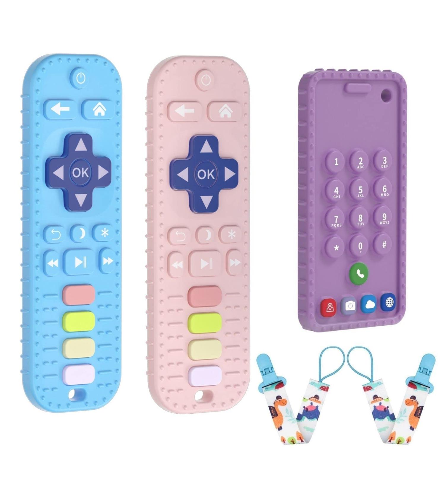 JIECH Remote & Phone Teether Toys for Babies - Safe and Soothing Teethers - Buy Online on GoSupps.com